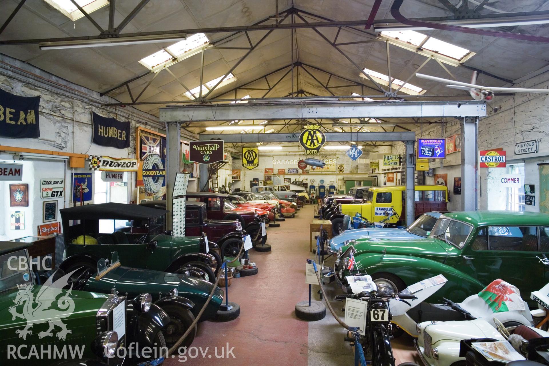 Interior of mill , with lights (now motor museum).