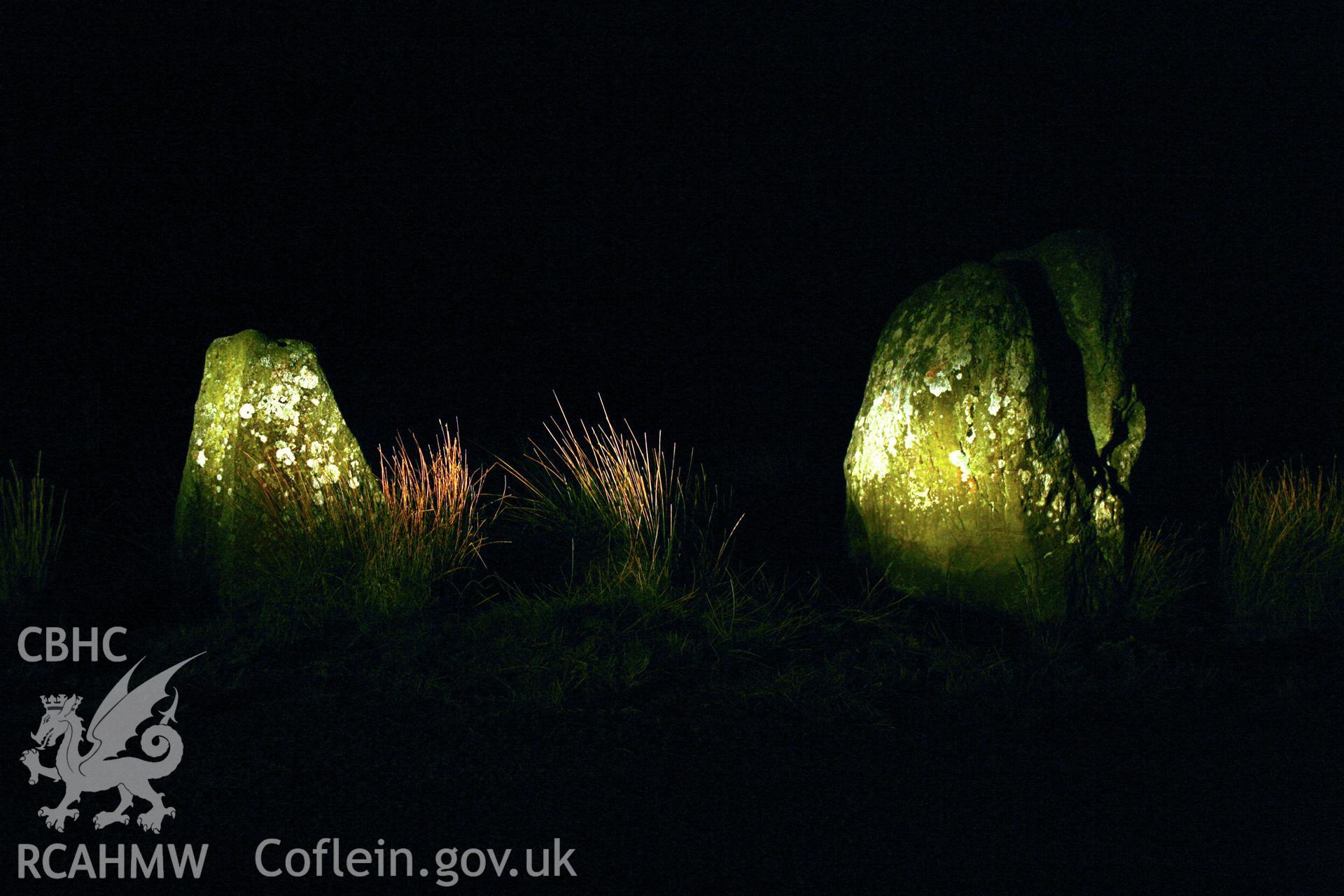 RCAHMW digital photographic survey of Buwch a'r Llo standing stones, by Toby Driver, 14/03/2007.