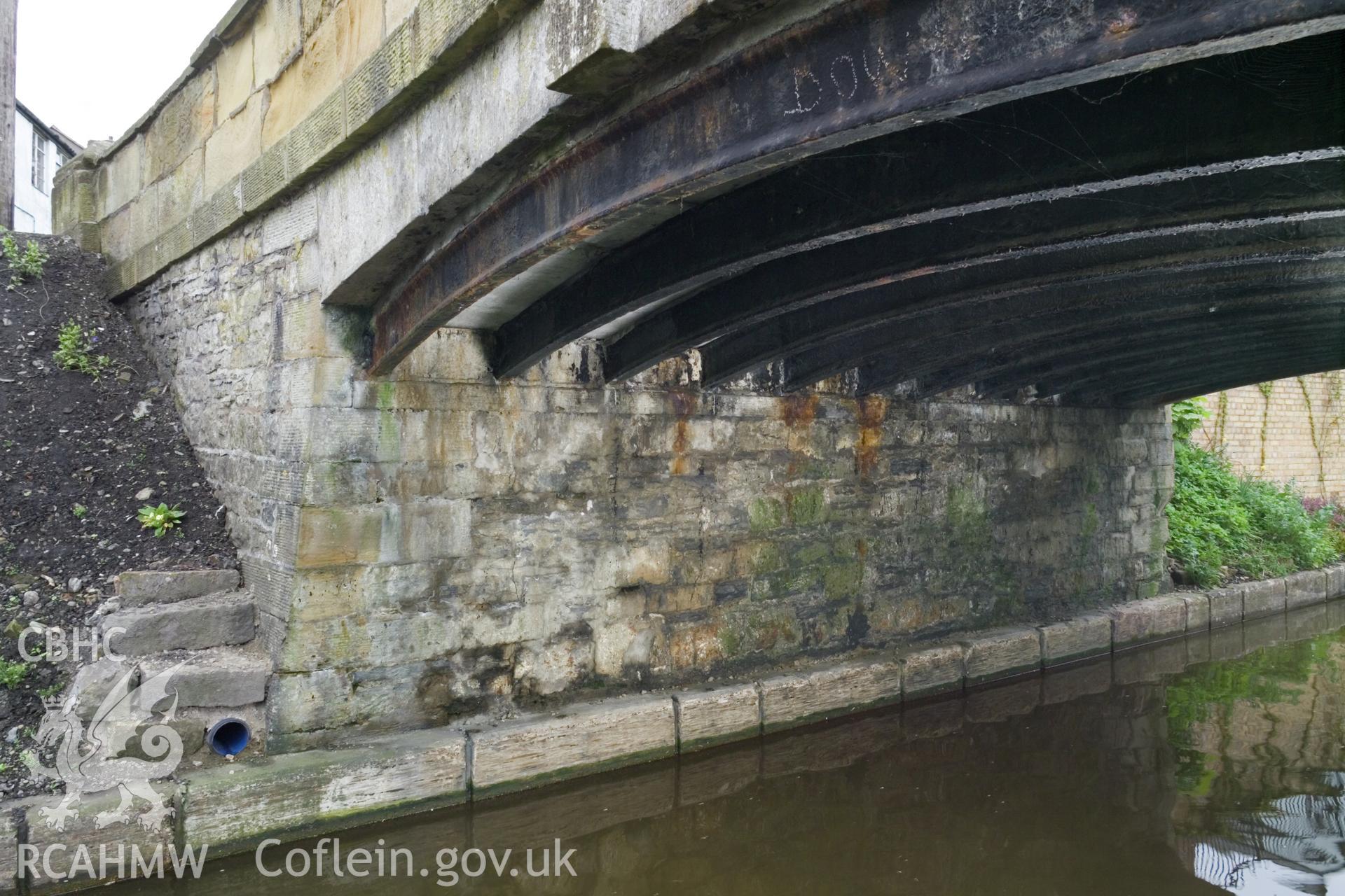 Detail of cast ironwork under bridge on south side.