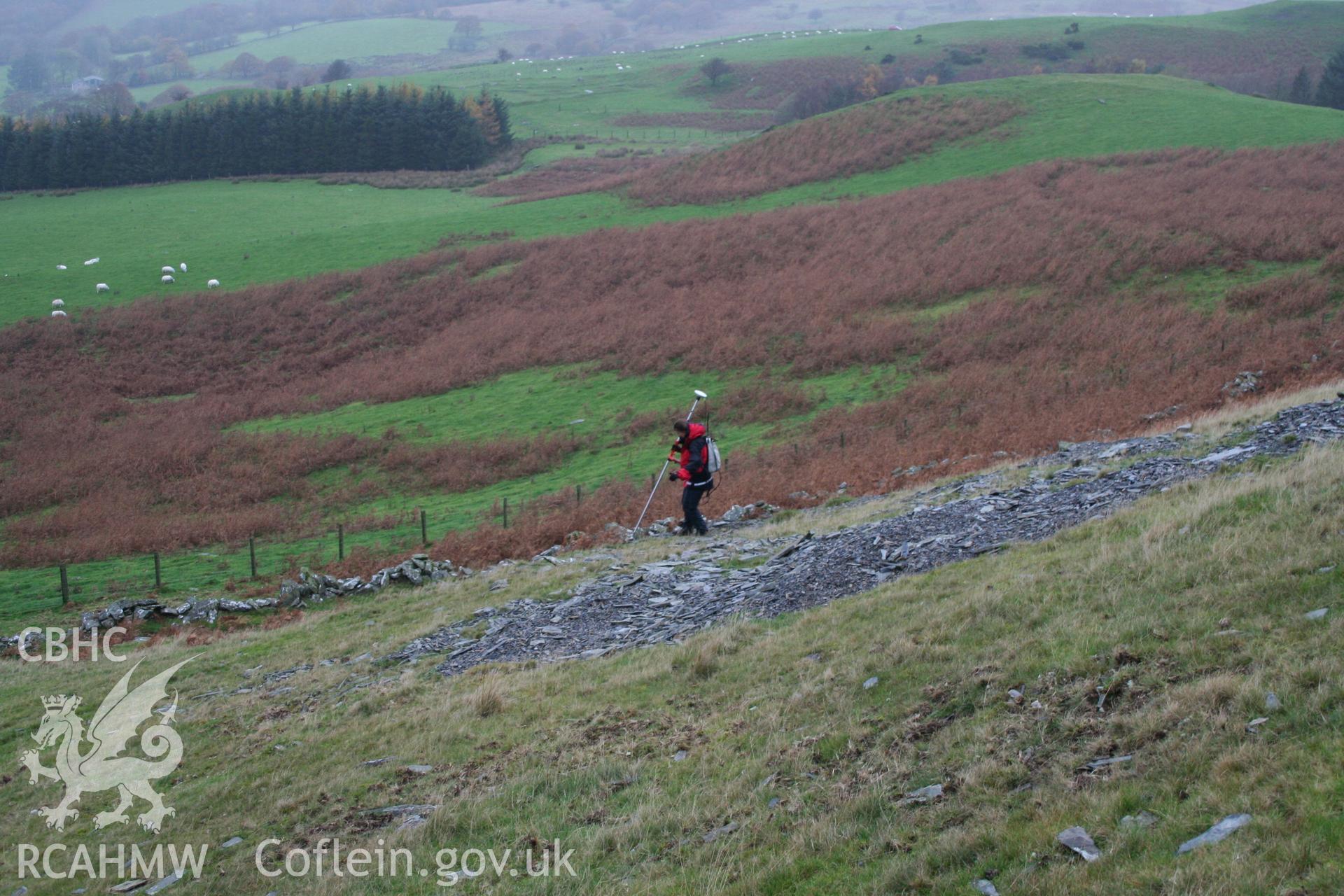 Surveying the slate processing works