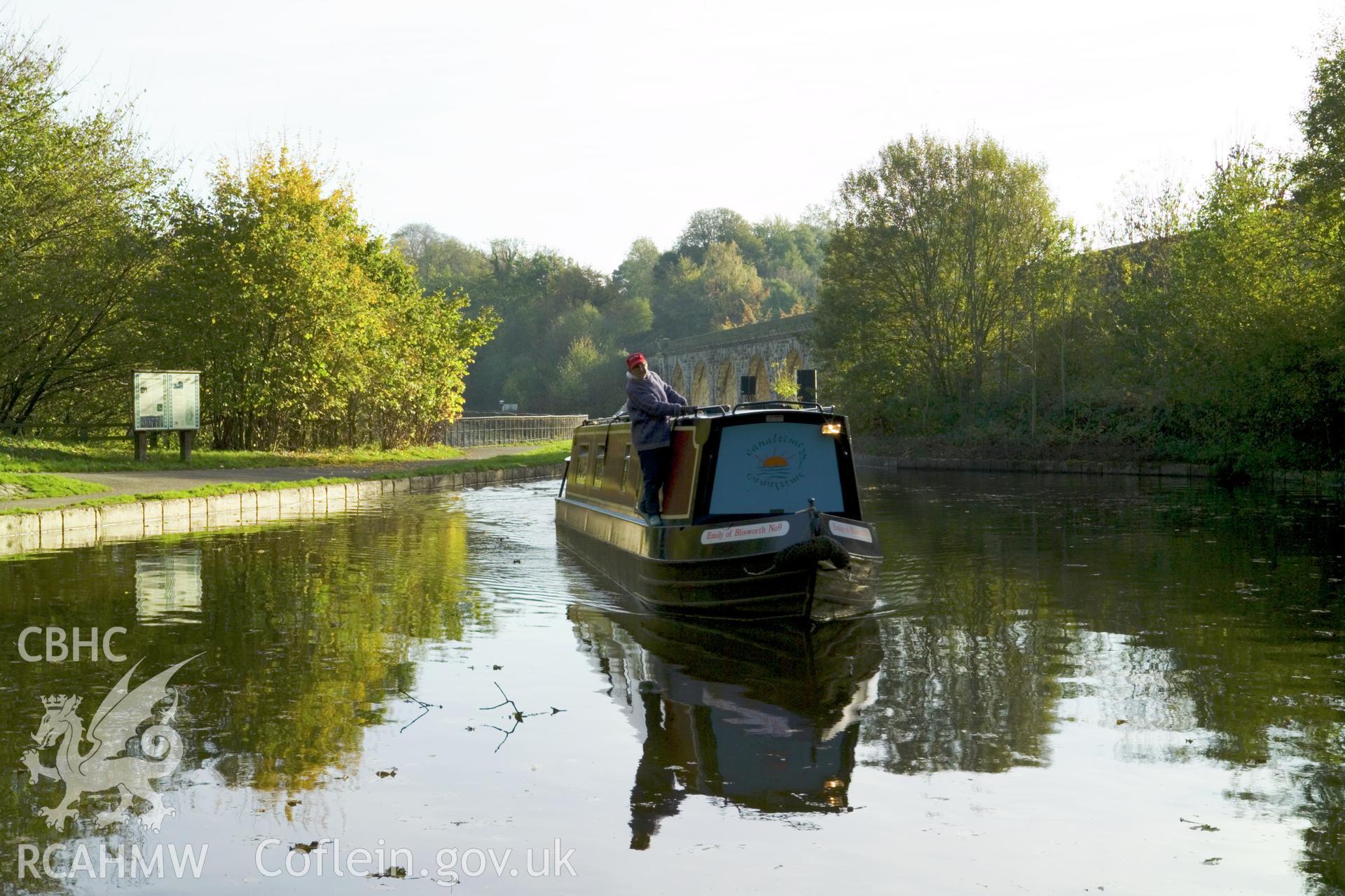 Boat in basin from tunnel south portal.