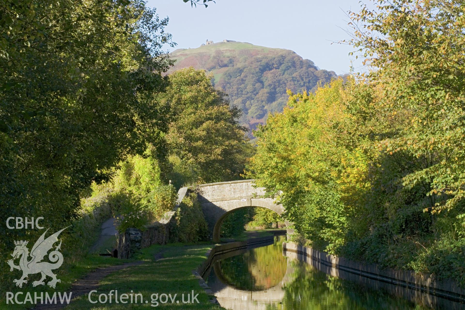 Bridge and Castell Dinas Bran (from east).