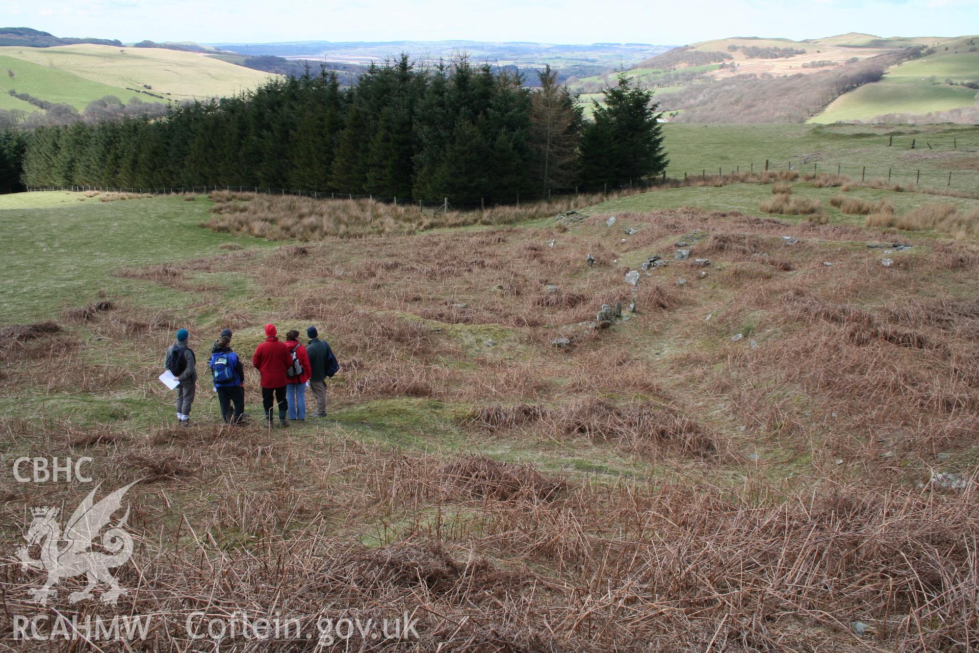 Looking across the remains of the farmstead from the east