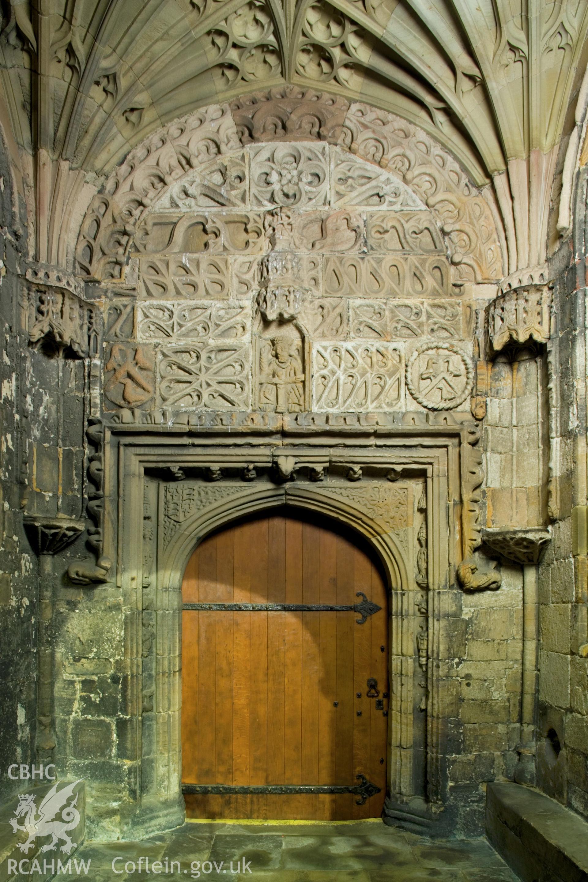 Decorative masonary in porch.