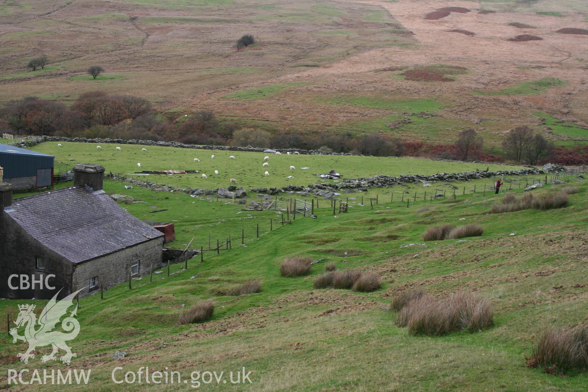 Looking across the series of clamps from the south