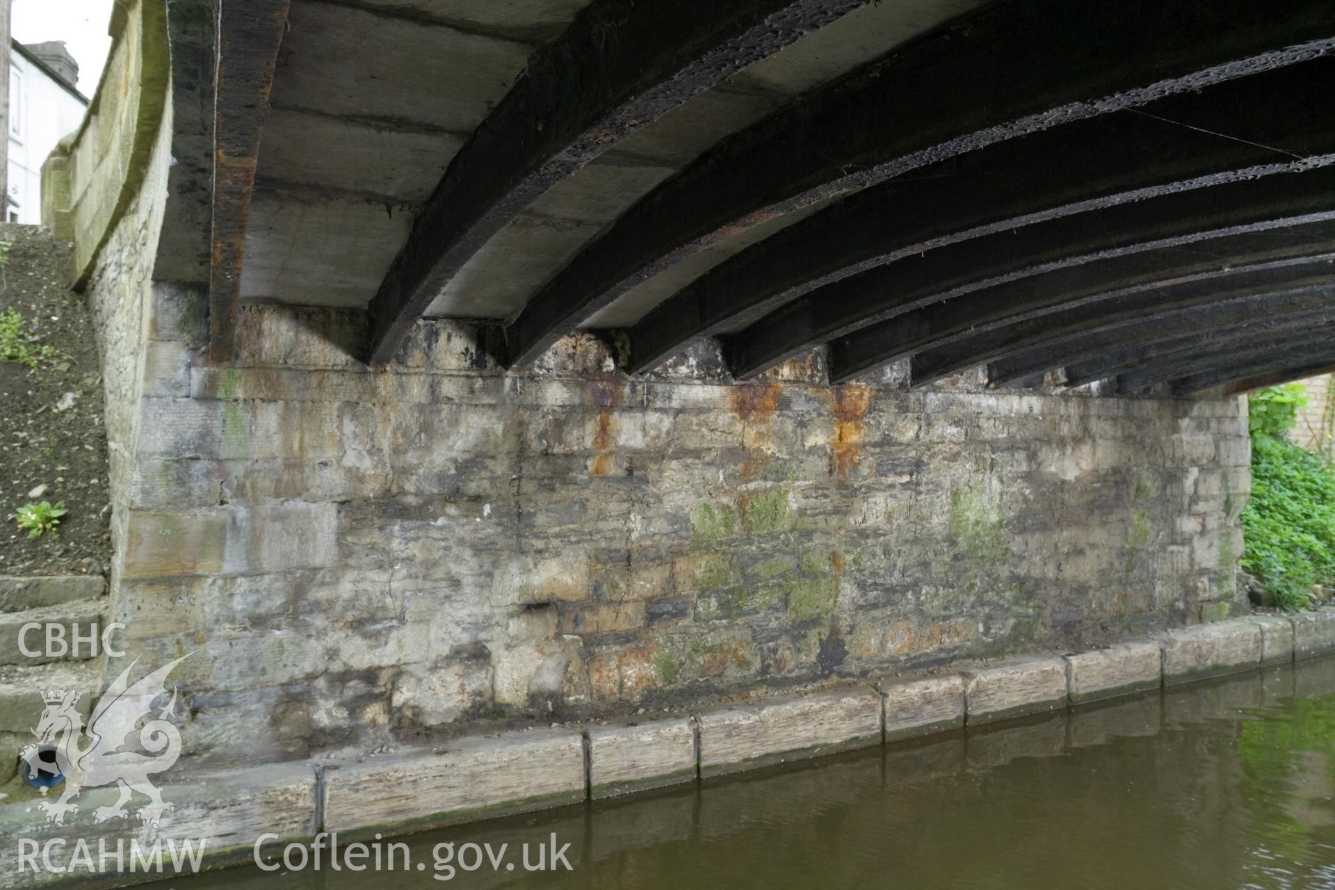 Detail of cast ironwork under bridge on south side.