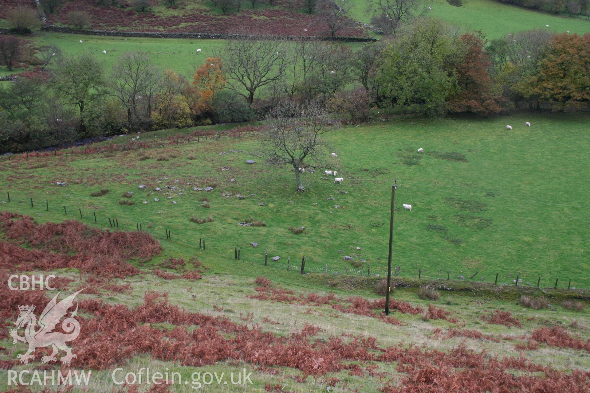 Looking down towards the hedged lane from the east