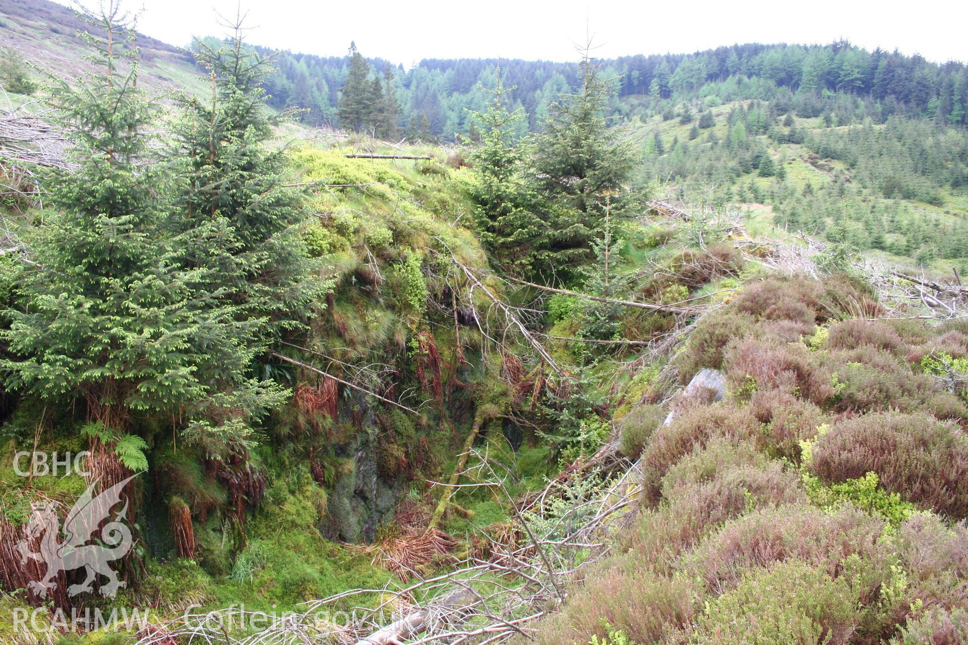 the Manchester and Milford Railway: Cefn Blaenmerin tunnel north east entrance. View of head of cutting looking to west.