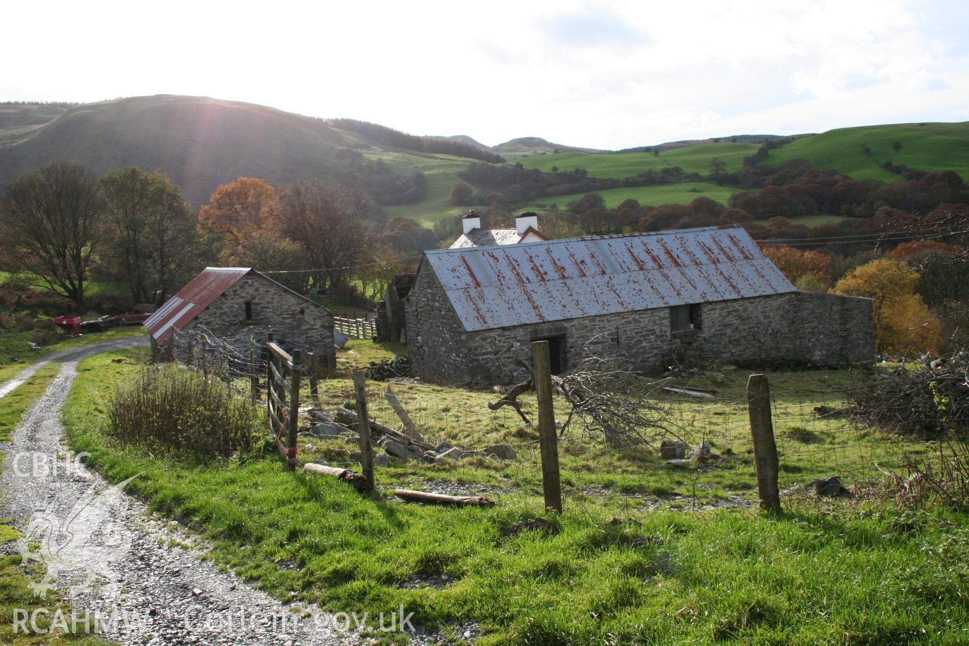 Troed-y-rhiw farmstead from the north east