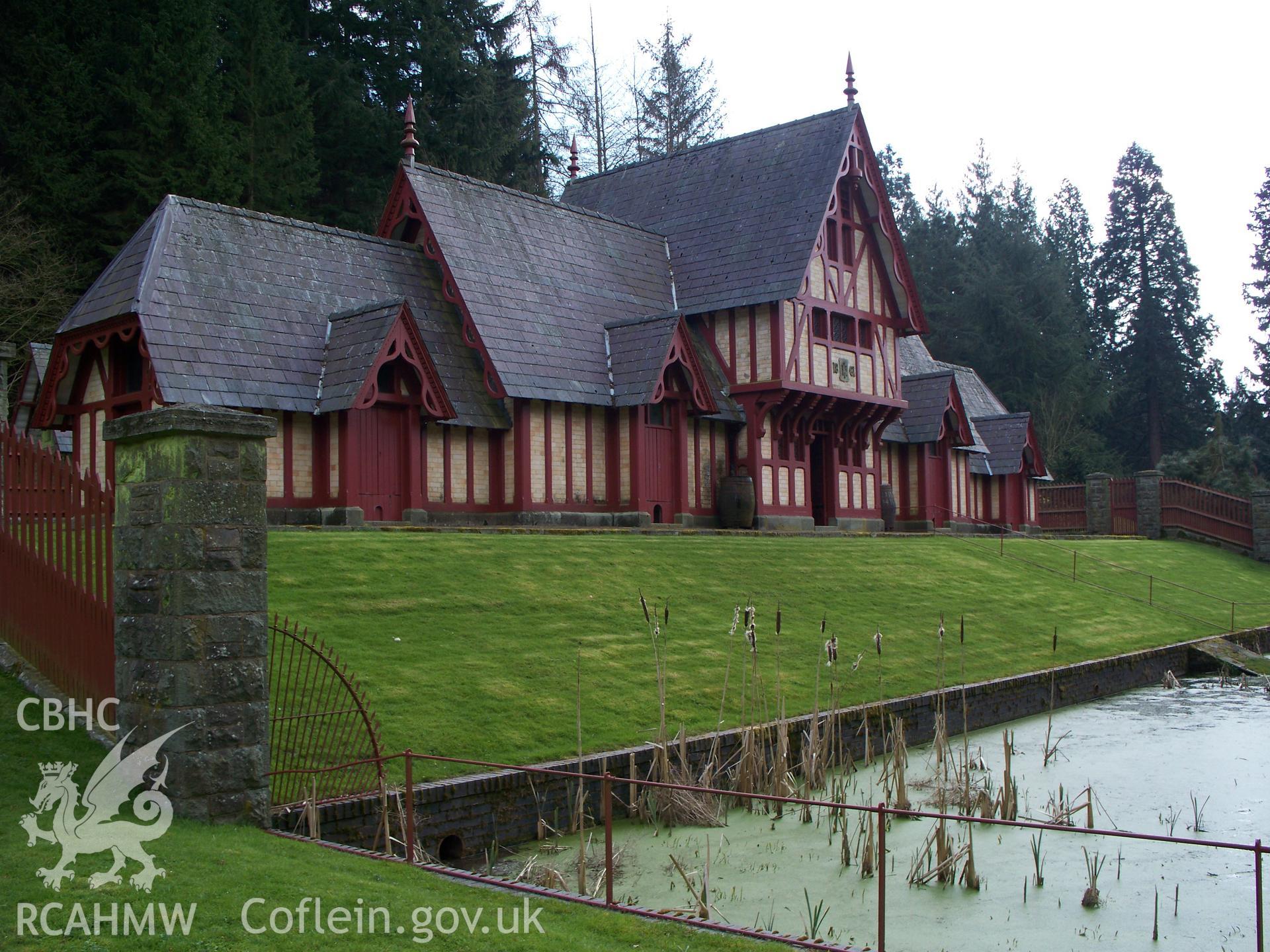 The Poultry House from the north showing the waterfowl pond in front.