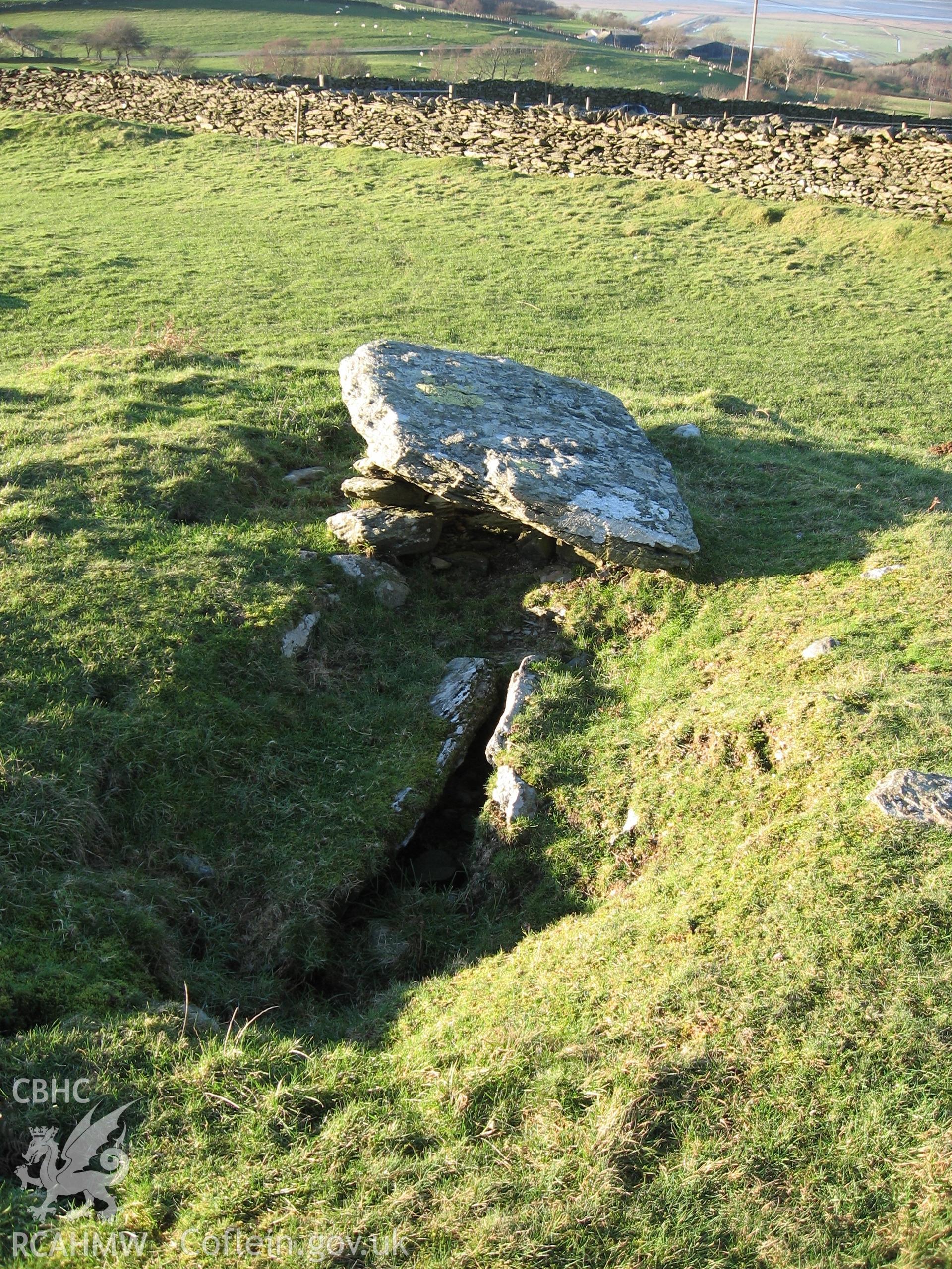 Bedd Taliesin: view of cist from south-east