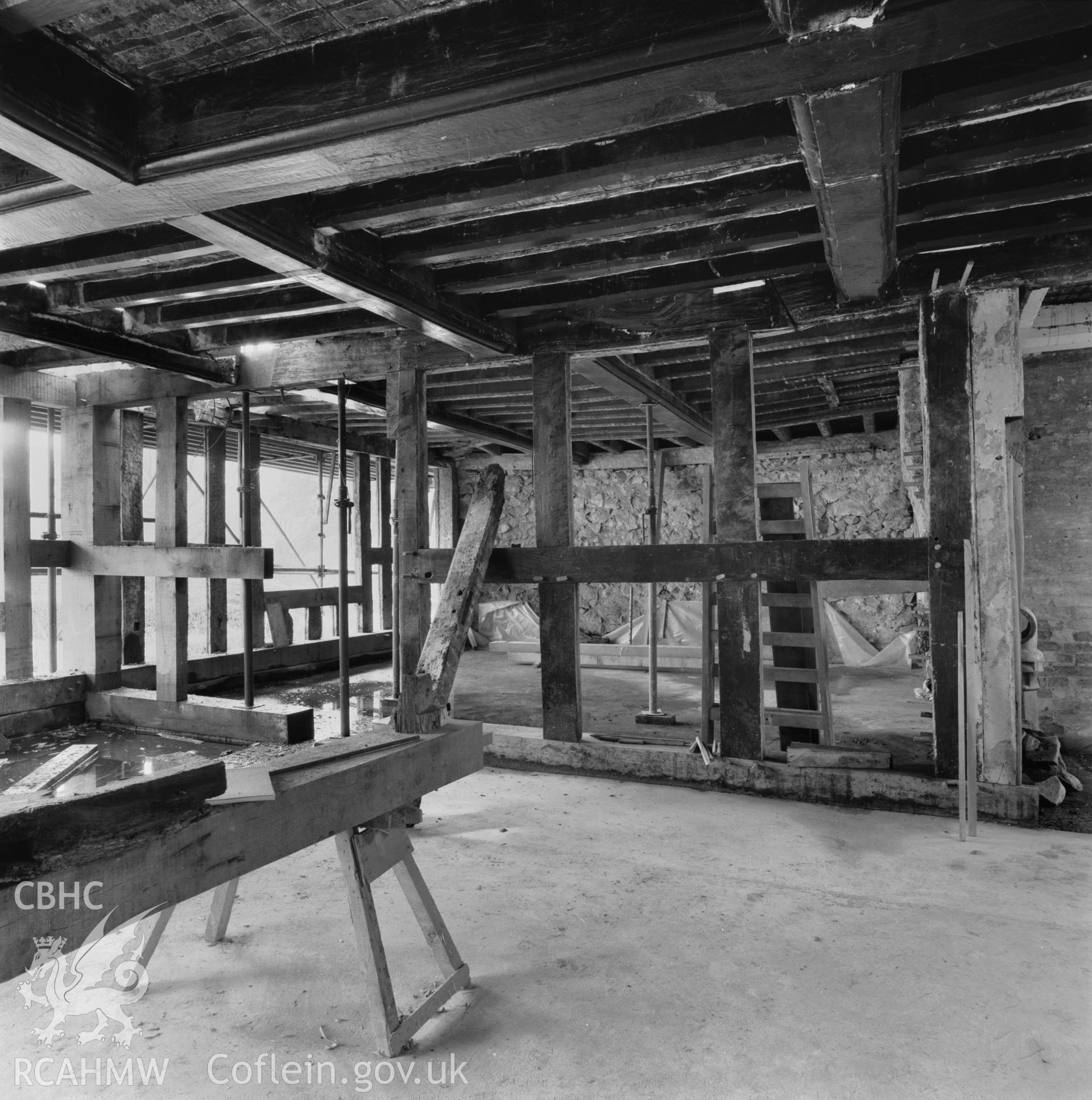 Interior view showing dais partition from hall