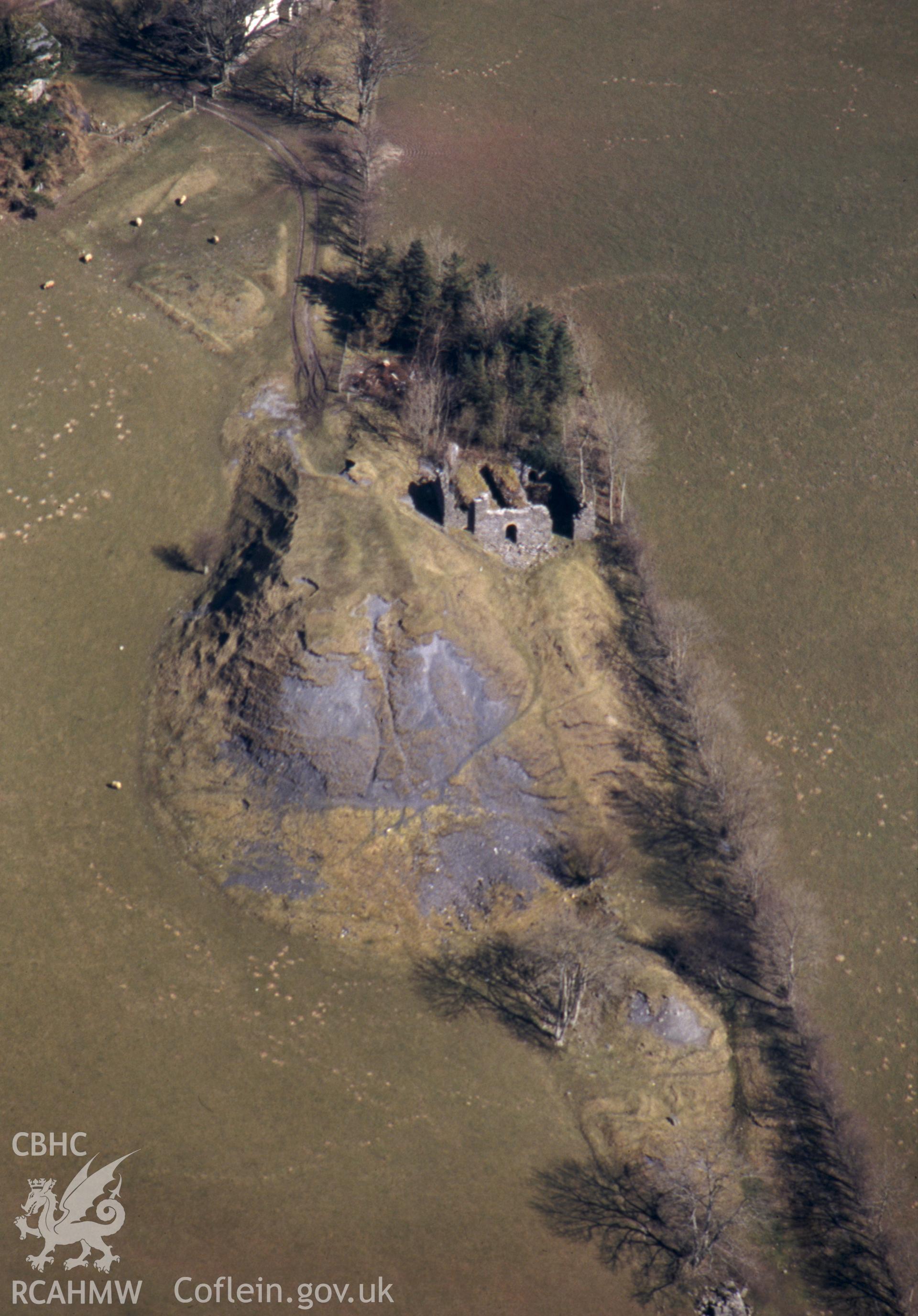 Slide of RCAHMW colour oblique aerial photograph of Bryntail Mine, taken by C.R. Musson, 1995.