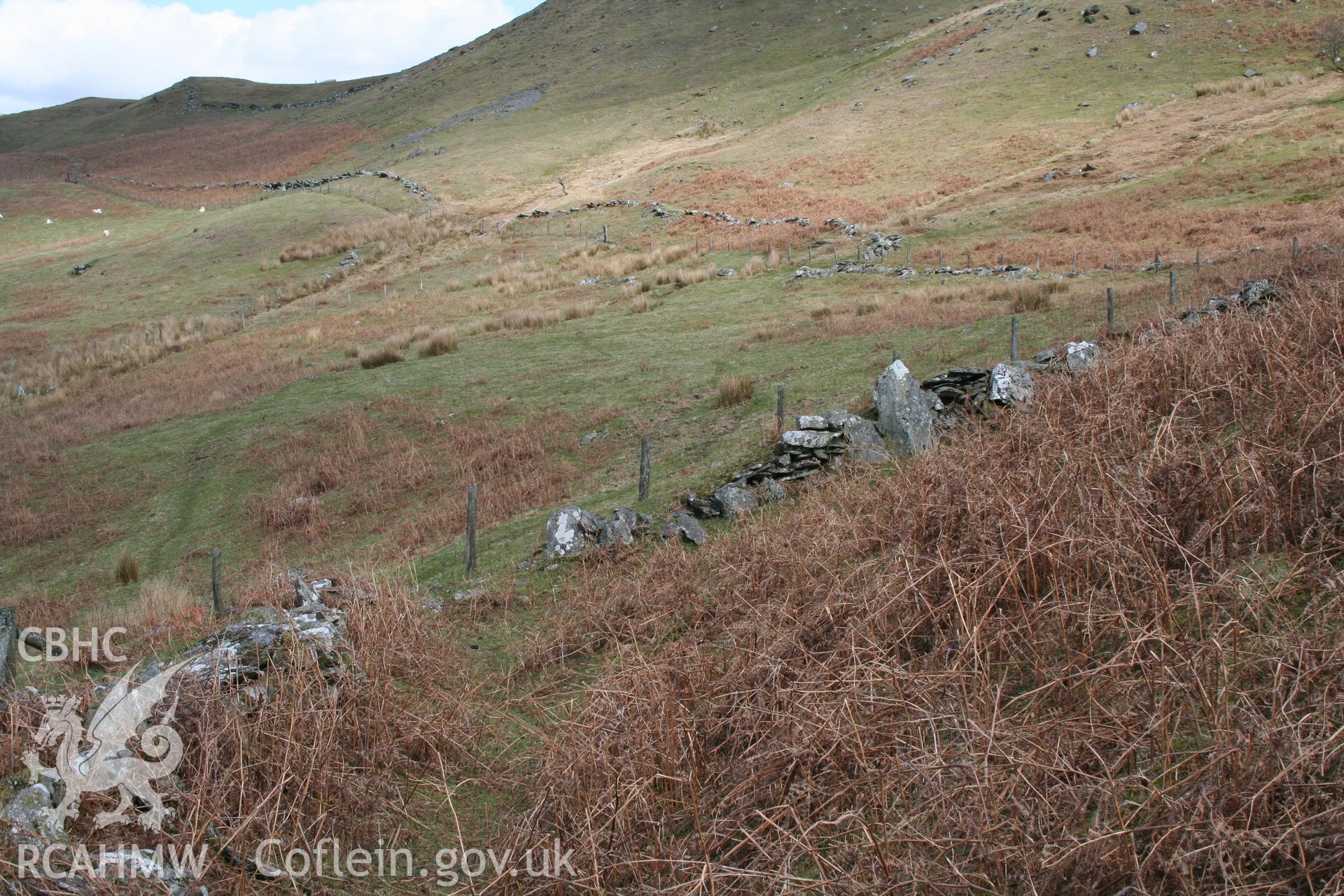 RCAHMW digital photographic survey of Ffridd Wall, Troed-y-Rhiw, Ystrad Fflur, Ceredigion, by Louise Barker, 01/11/2006.