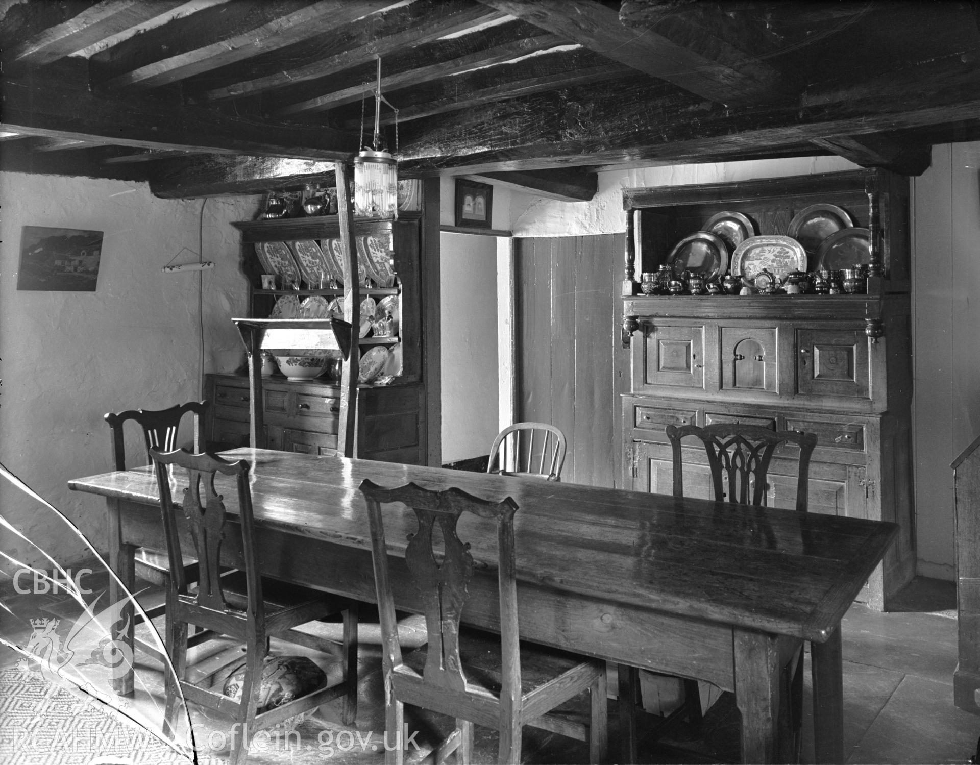 Interior view showing the dining room.