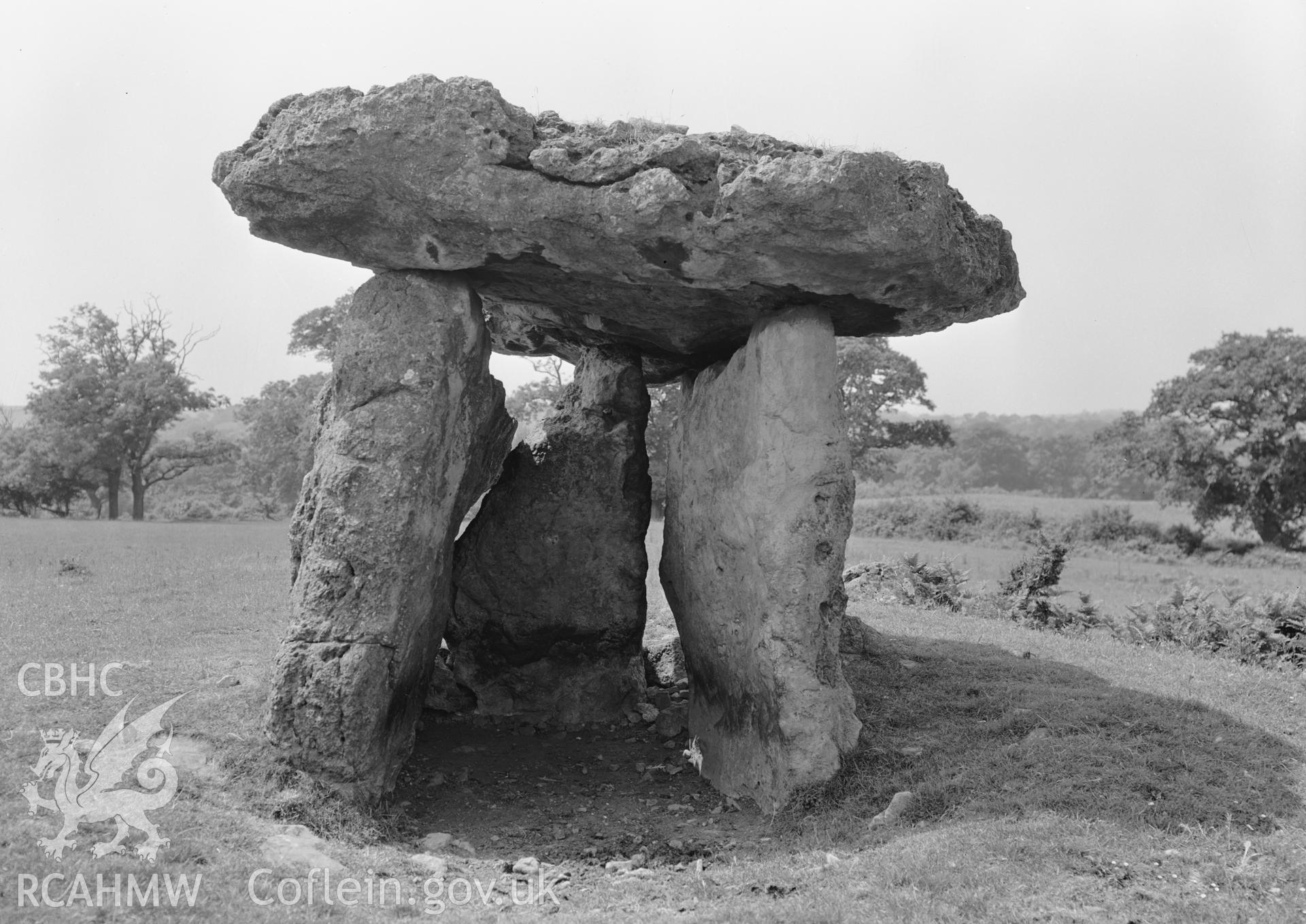 D.O.E photograph of St Lythan's Burial Chamber, Glamorgan.