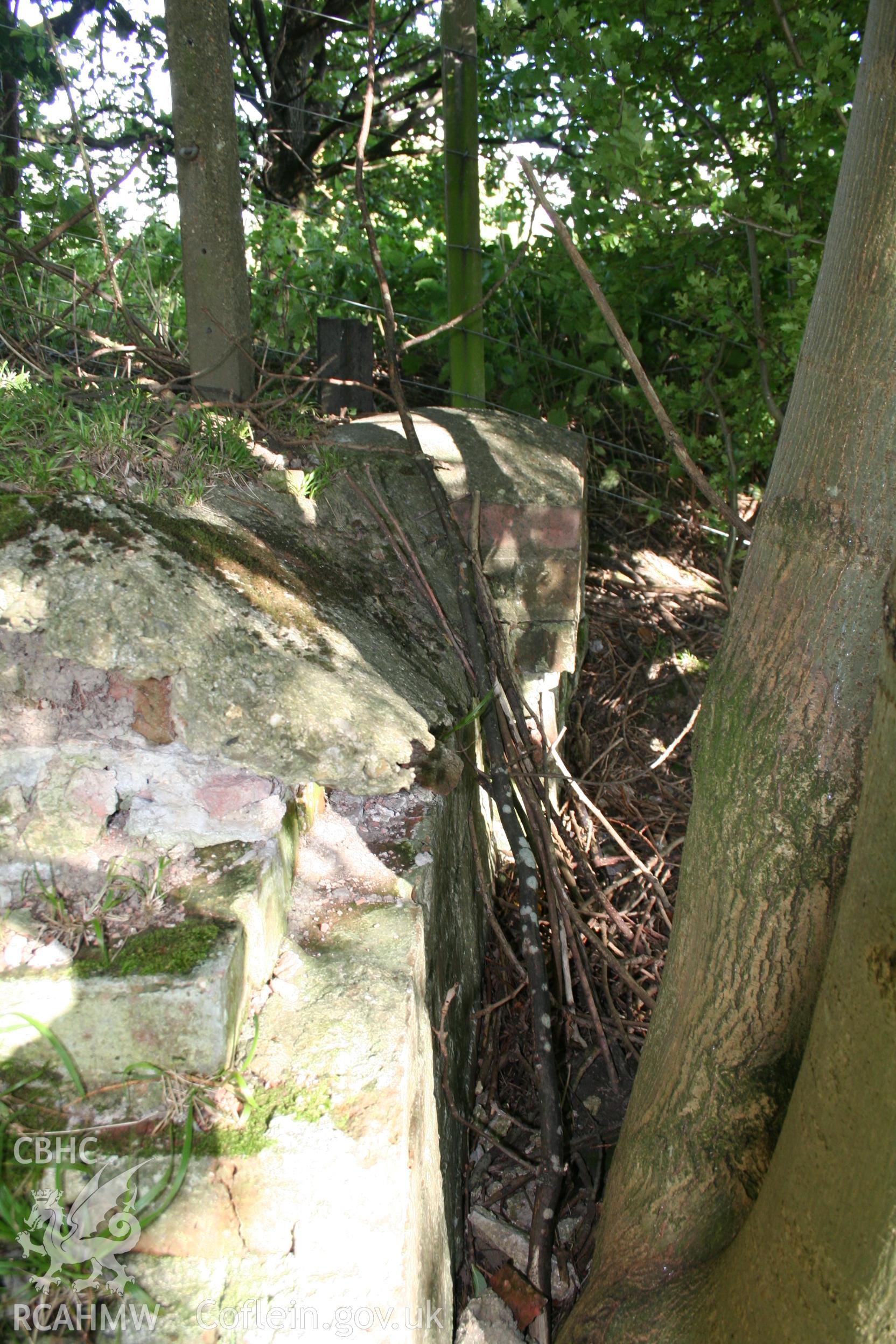 Red bridge No. 24, masonry remains, possibly of abutment.