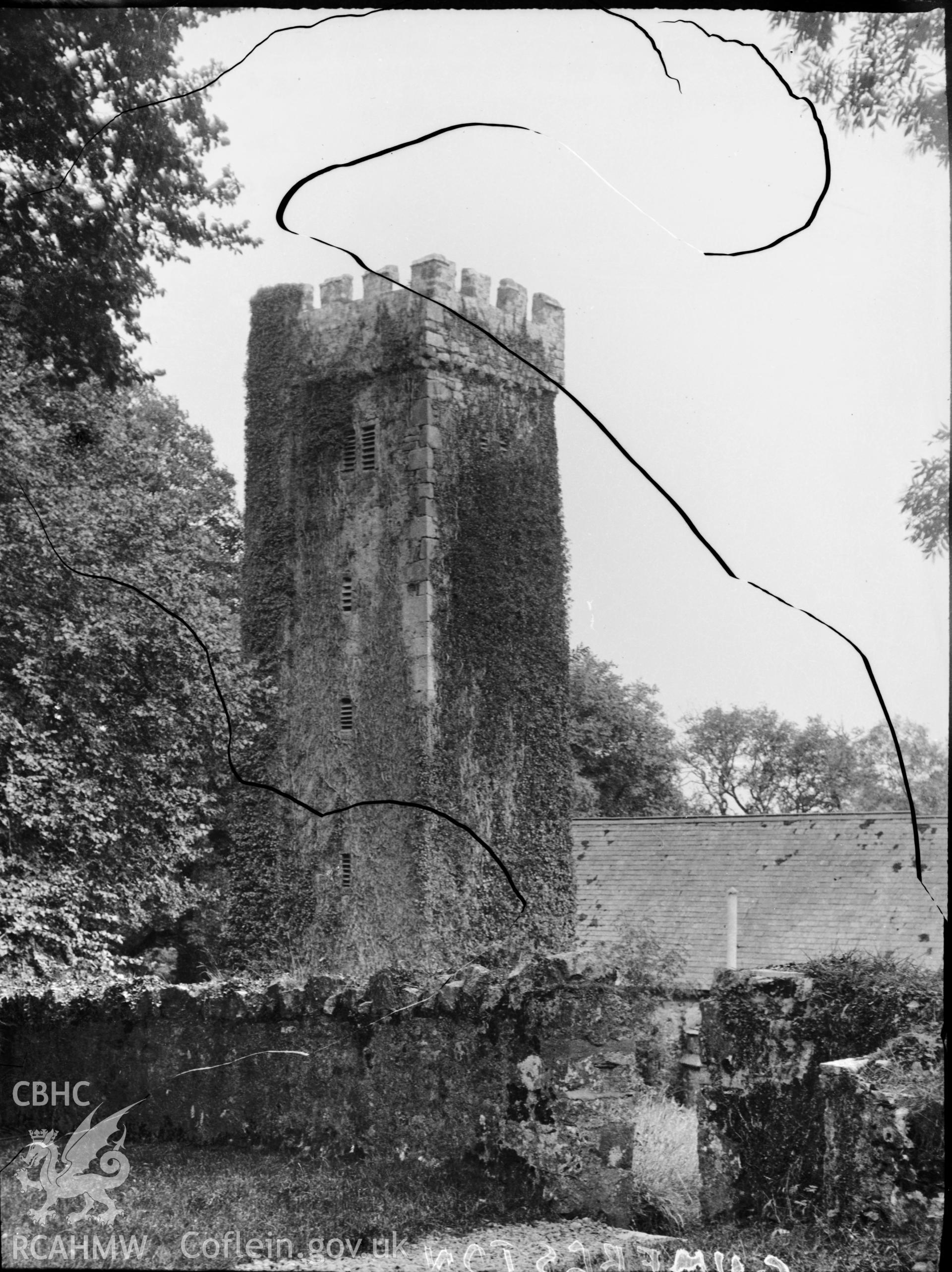 Black and white photo showing Gumfreston Church.