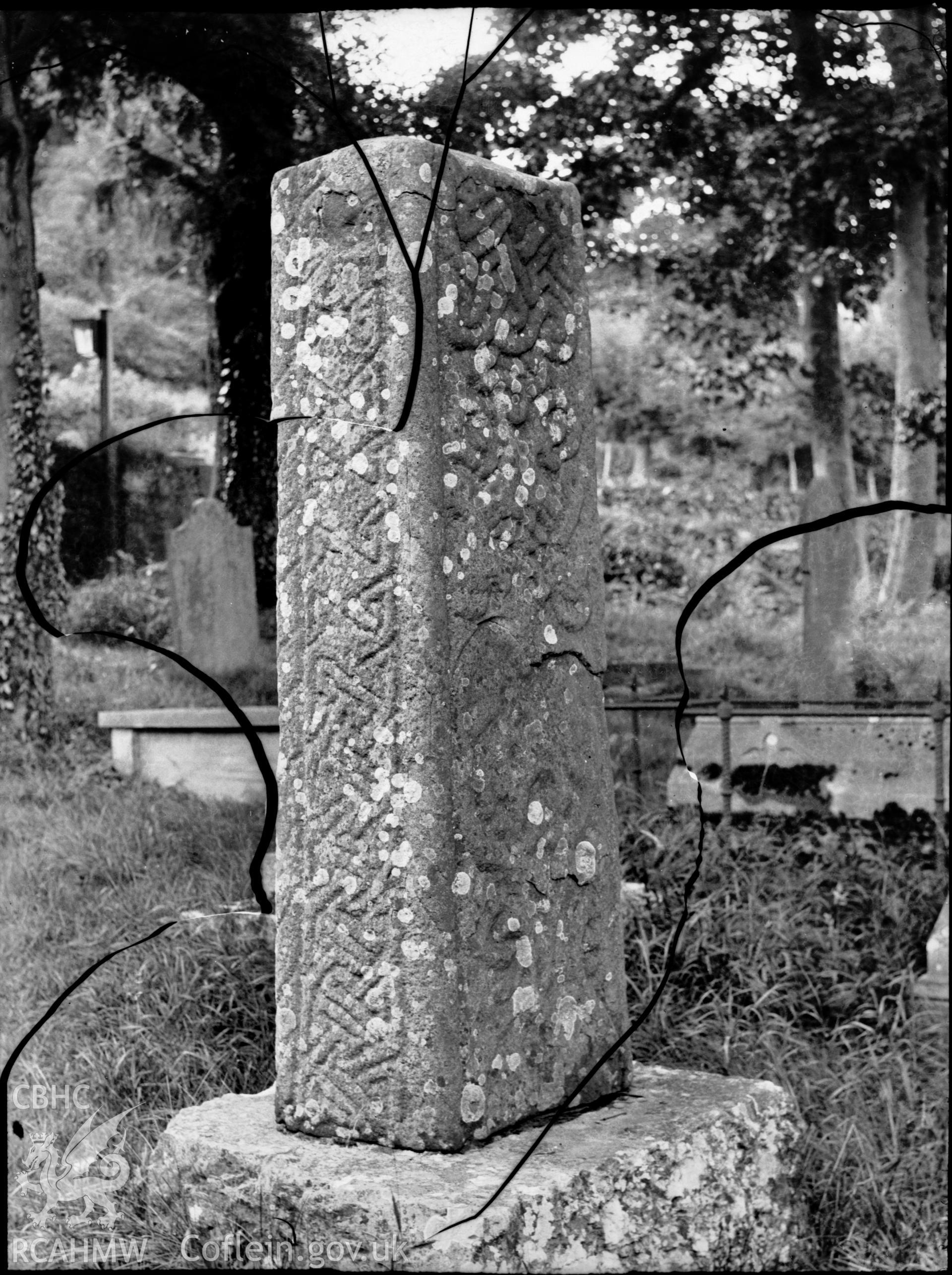 Black and white photo showing Penally Cross.