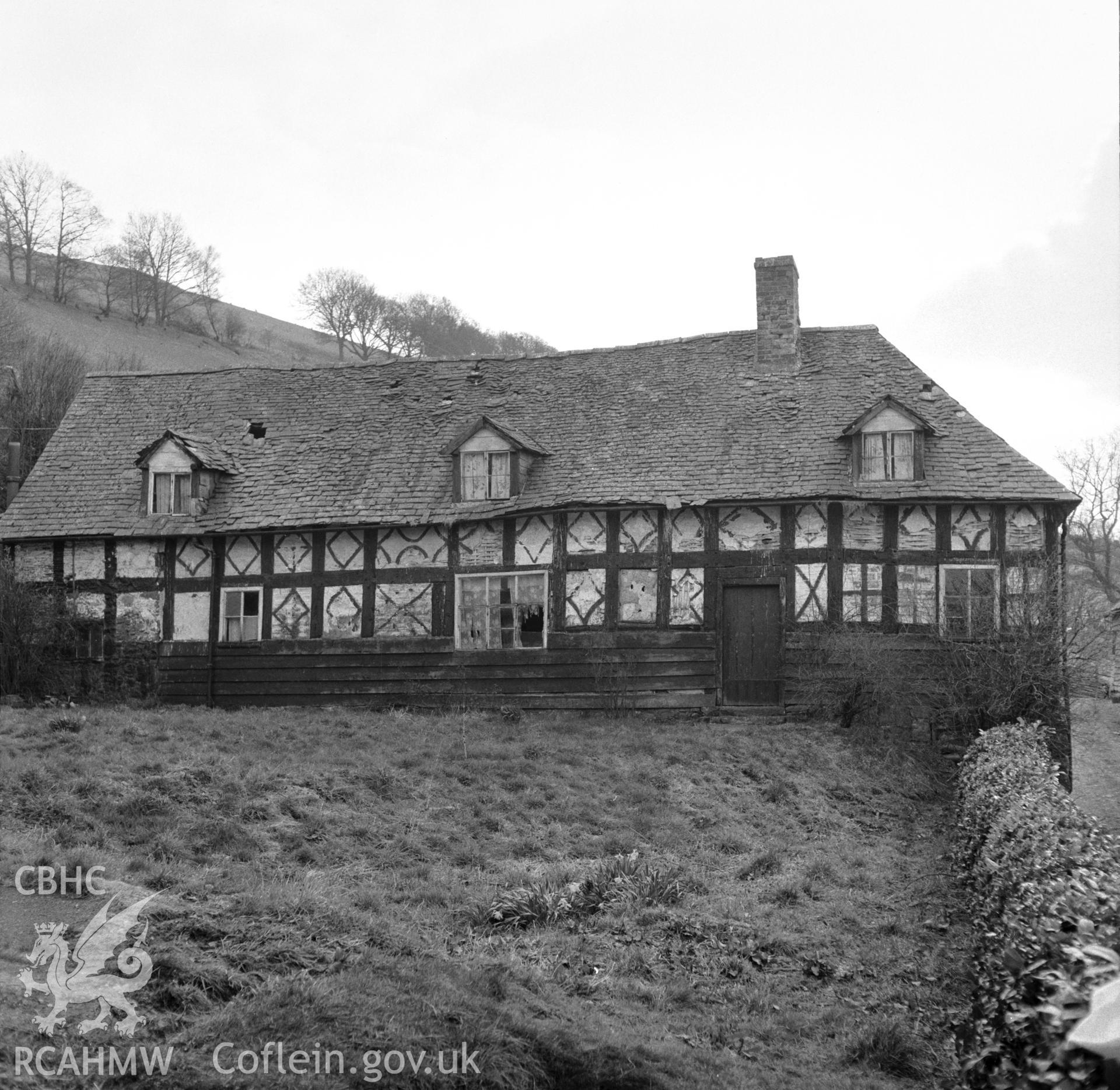 Main elevation of Hiriaeth taken by RCAHMW 1968.