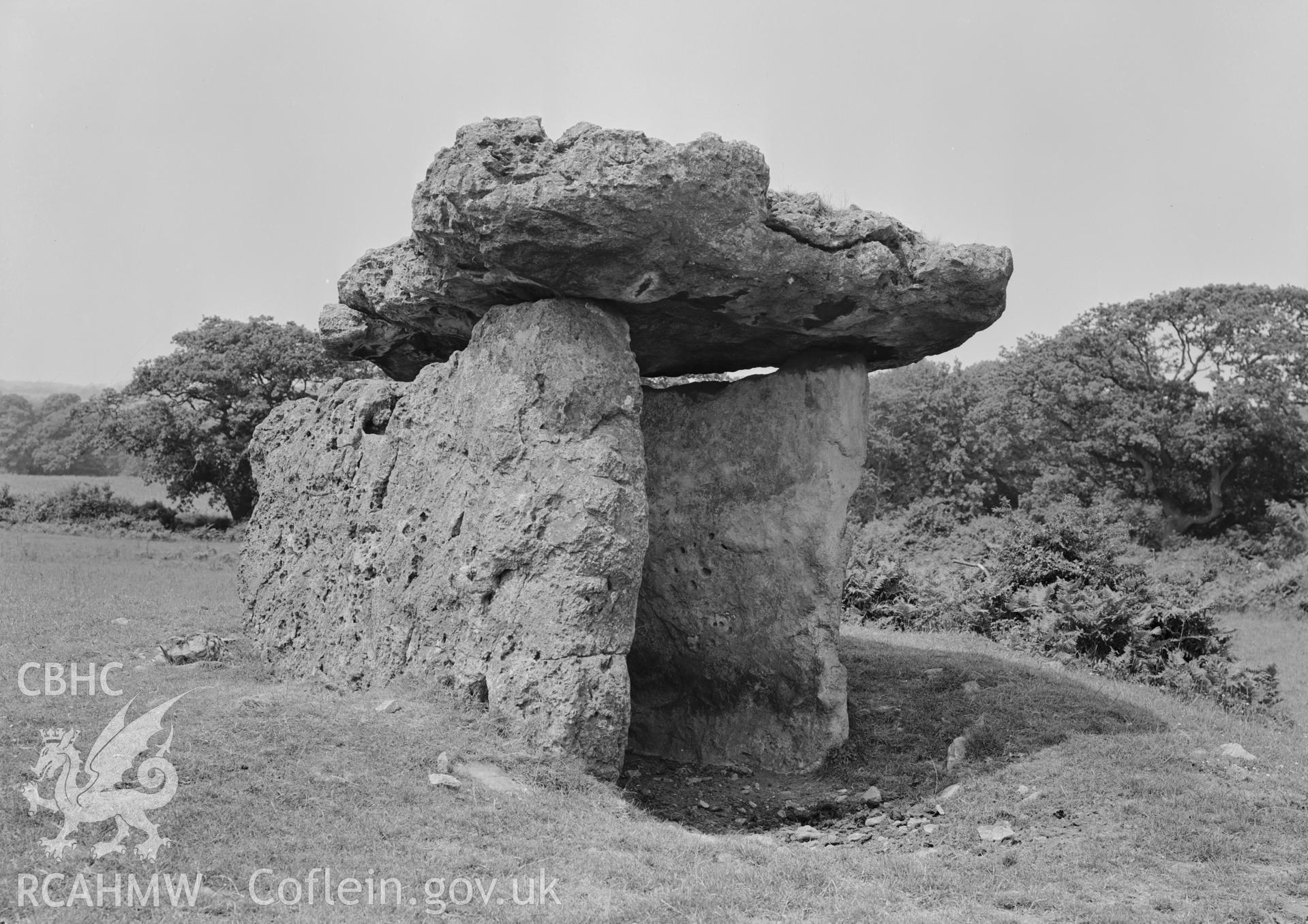 D.O.E photograph of St Lythan's Burial Chamber, Glamorgan.