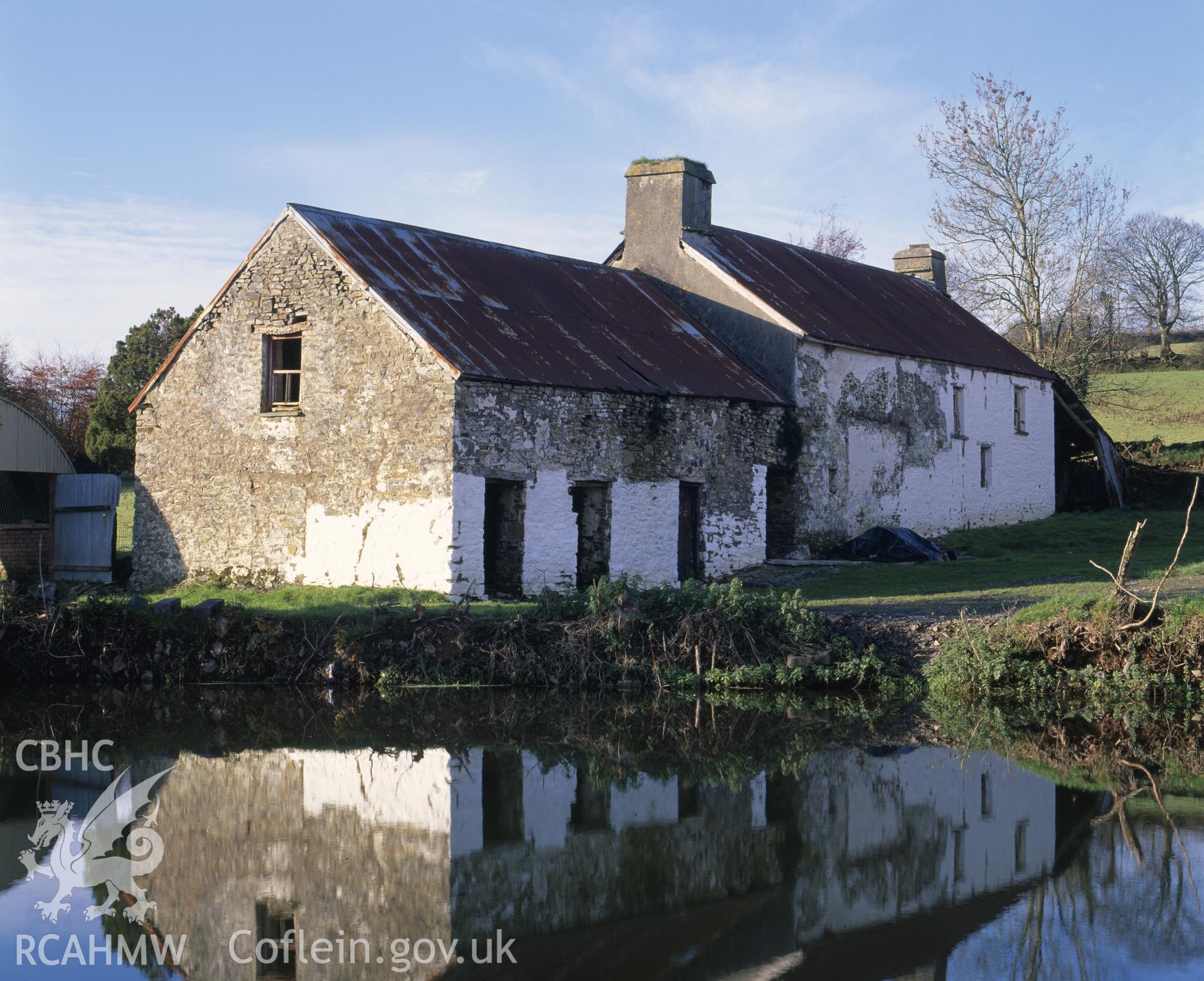 RCAHMW colour transparency showing exterior view of Rhiwson Uchaf, Llanwenog.