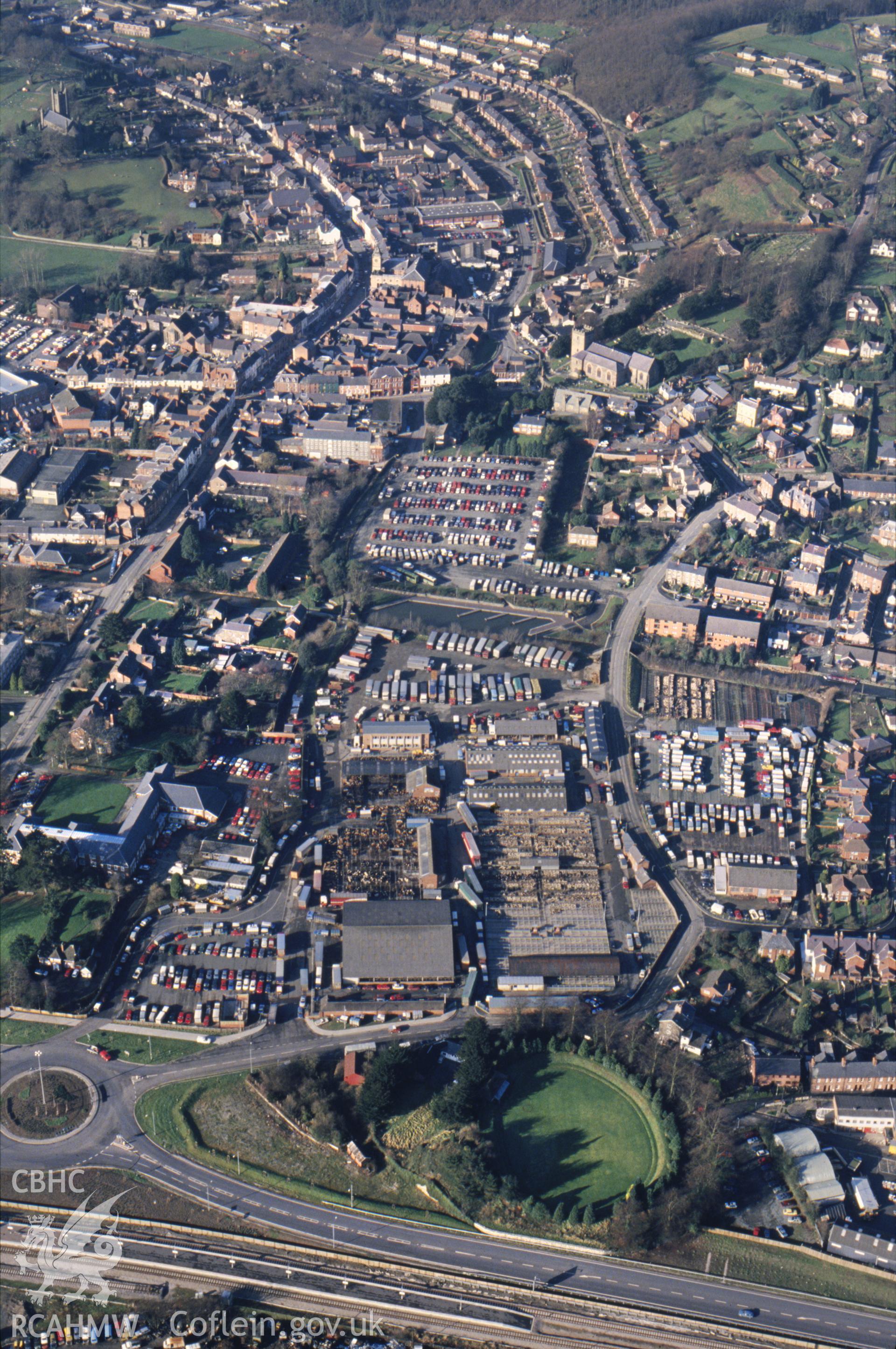 RCAHMW colour oblique aerial photograph of Domen Gastell, Welshpool taken on 30/01/1995 by C.R. Musson