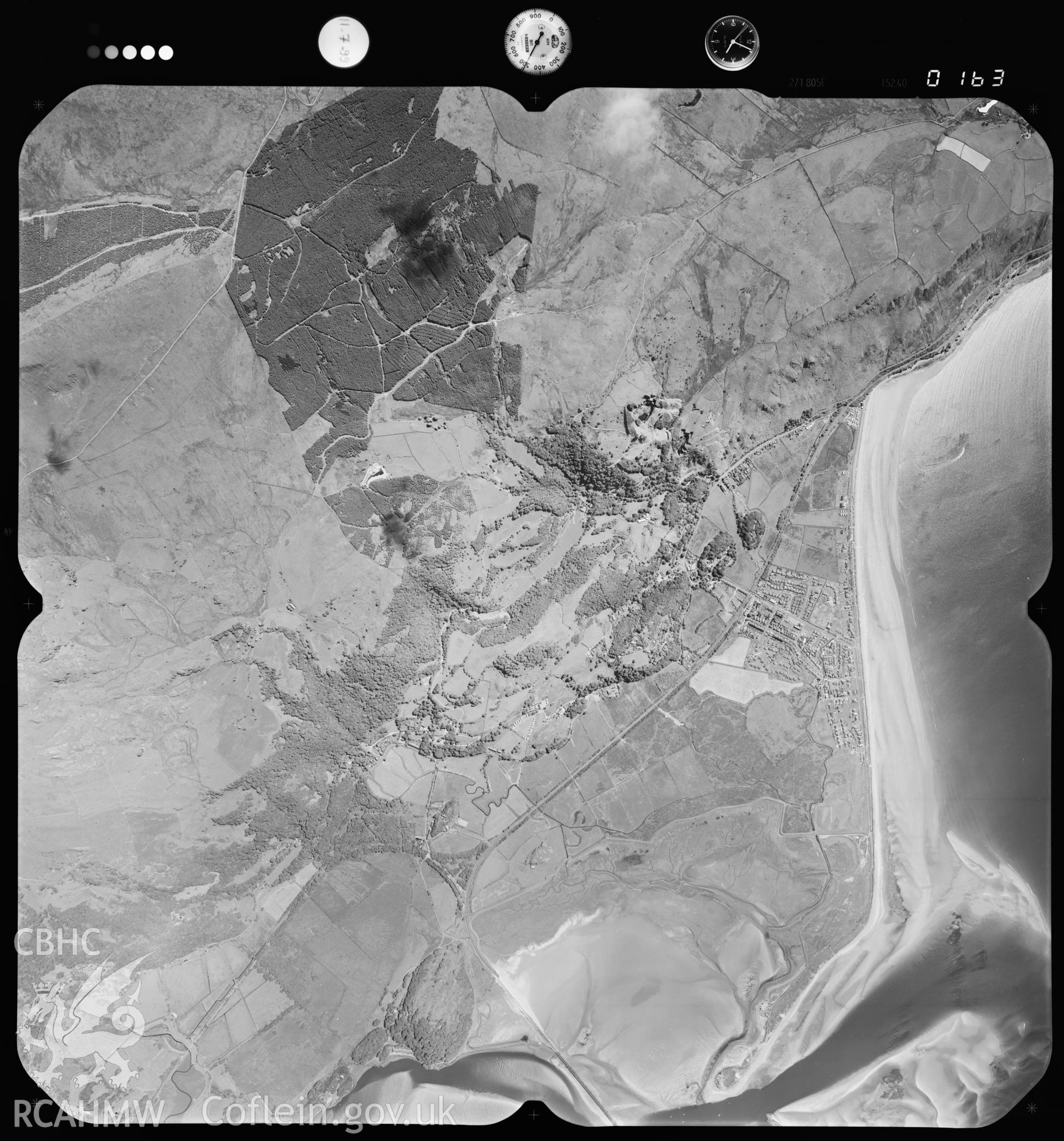 Digitized copy of an aerial photograph showing the Fairbourne area taken by Ordnance Survey,  1999.