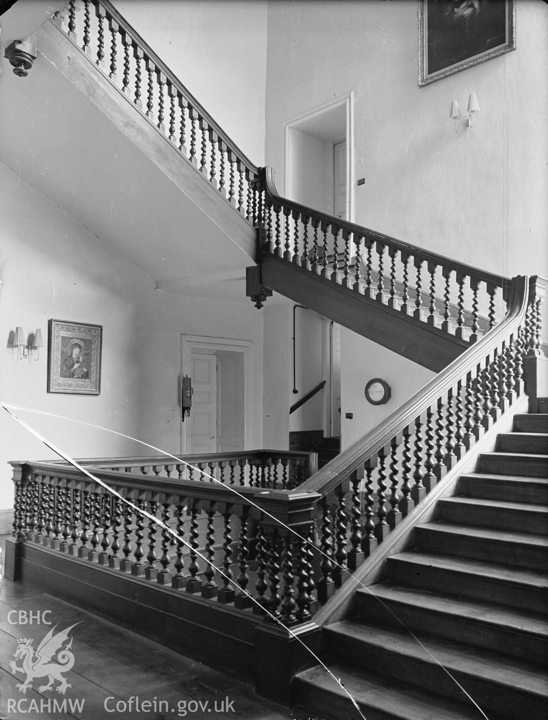 Interior view,  main staircase - broken neg see 2001/0191/02