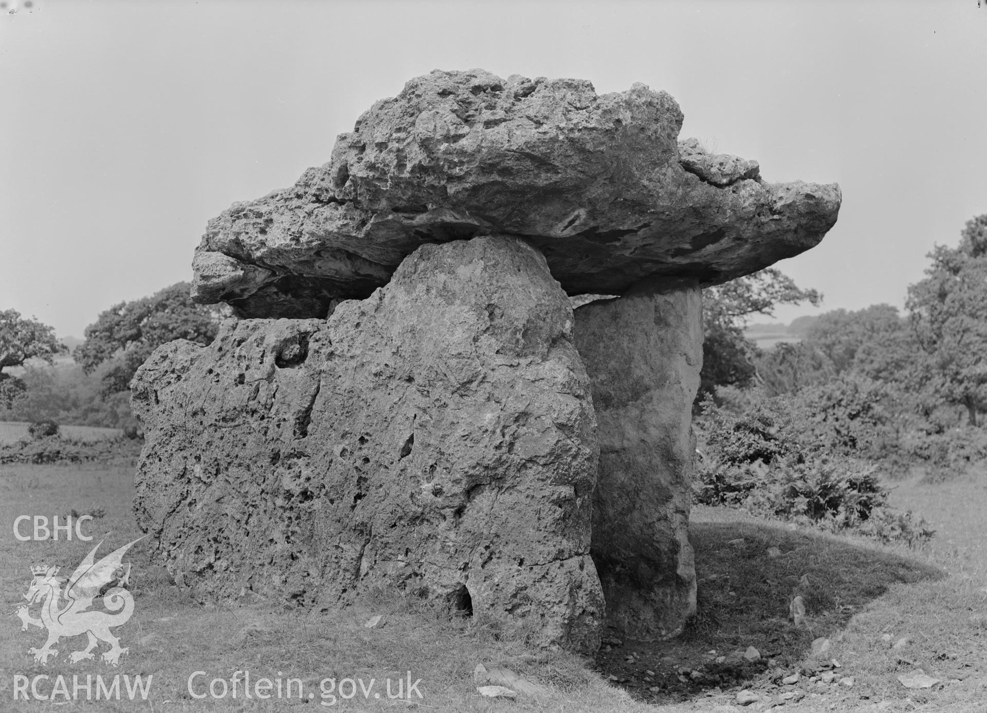 D.O.E photograph of St Lythan's Burial Chamber, Glamorgan.