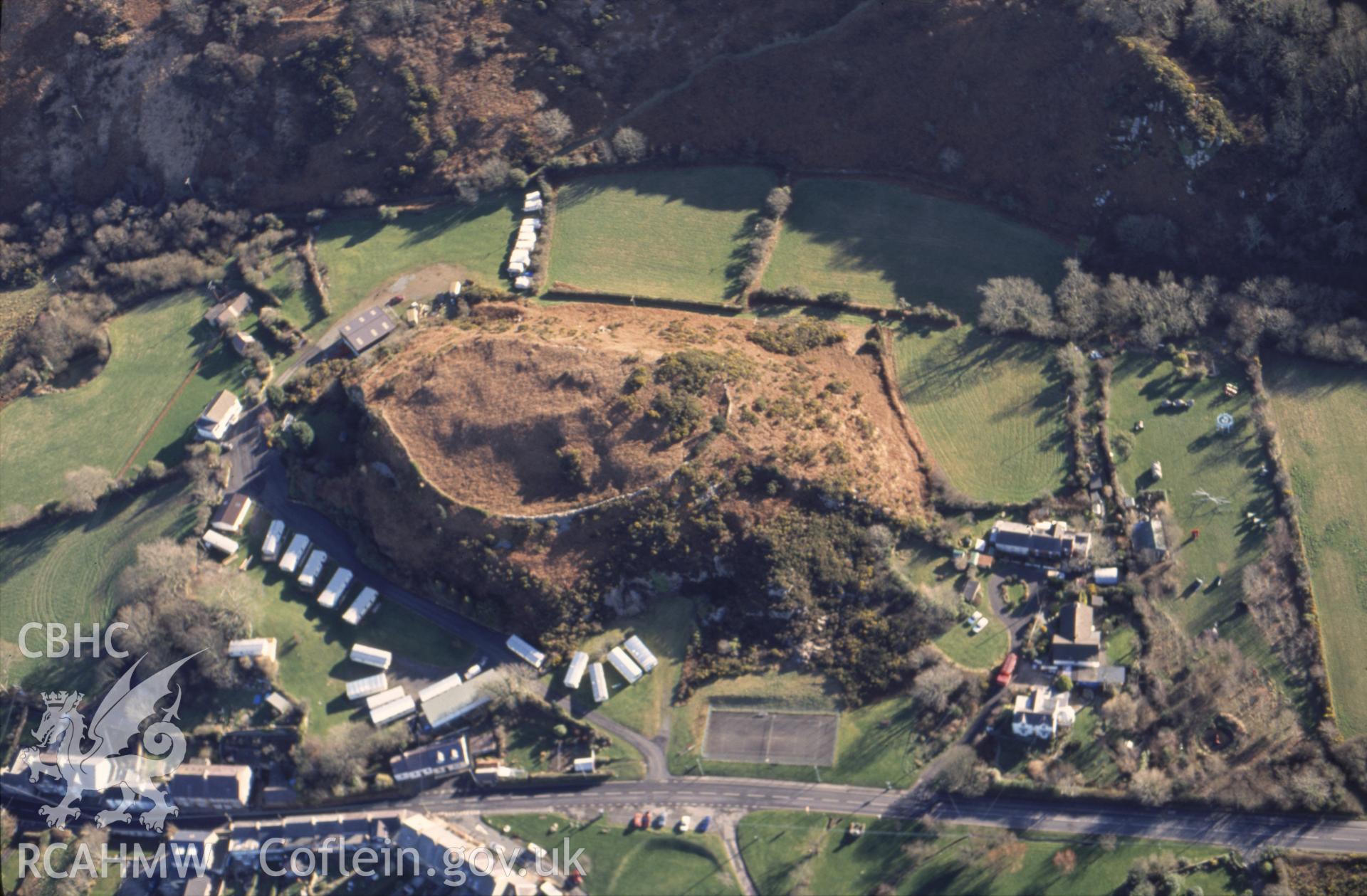 Slide of RCAHMW colour oblique aerial photograph of Castell Bwlch mawr, taken by Toby Driver, 2004.