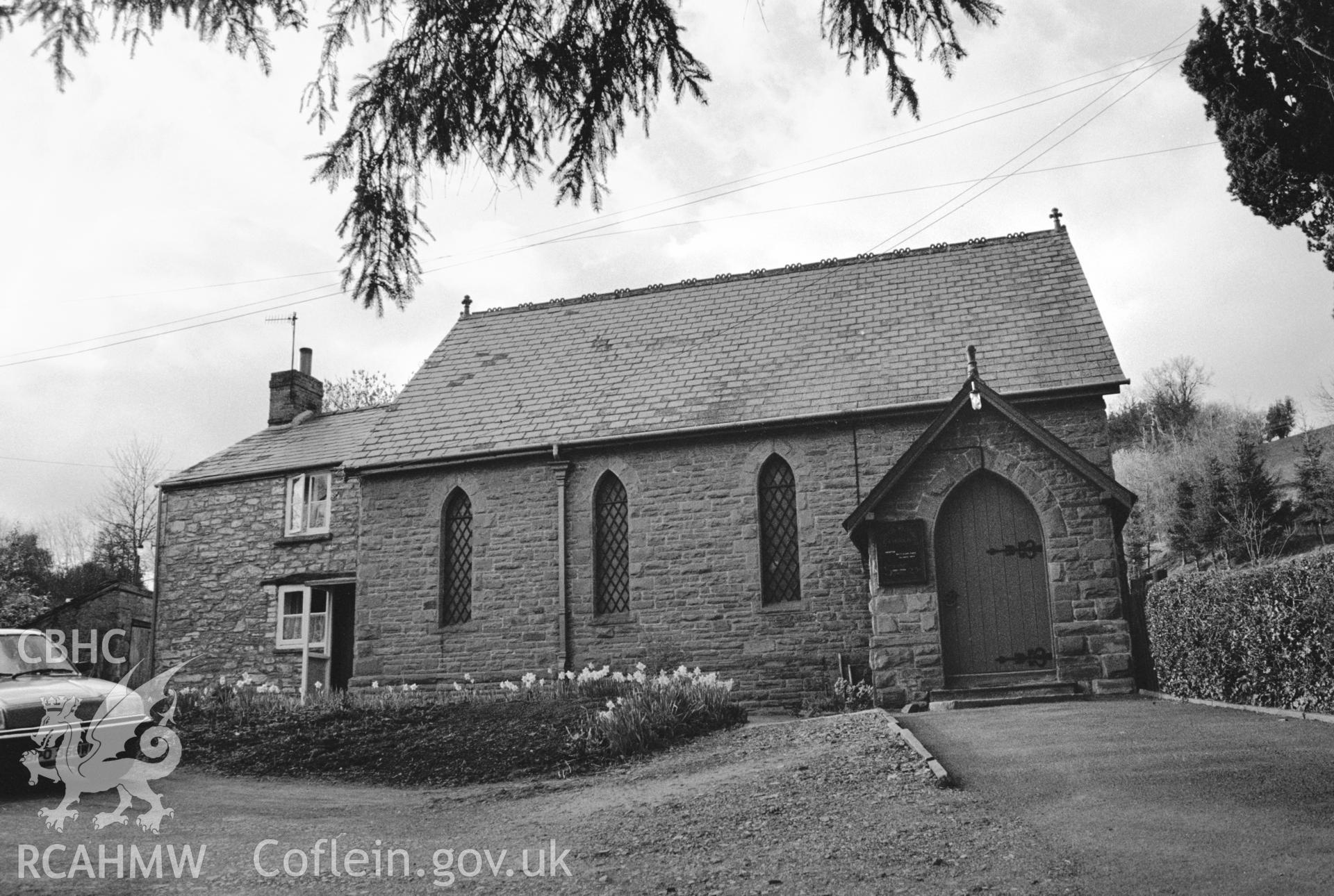 United Reformed Church, Clyro; one black and white photograph taken by Geoff Ward, 1997.