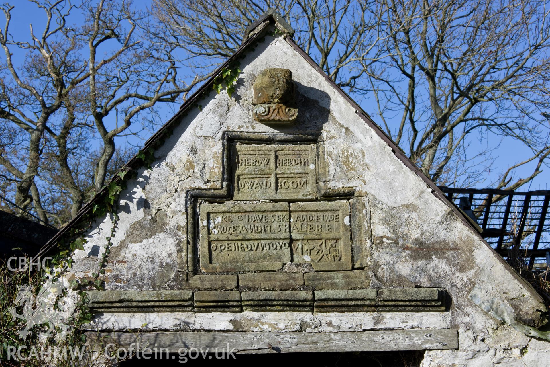 Detail of stone plaque.