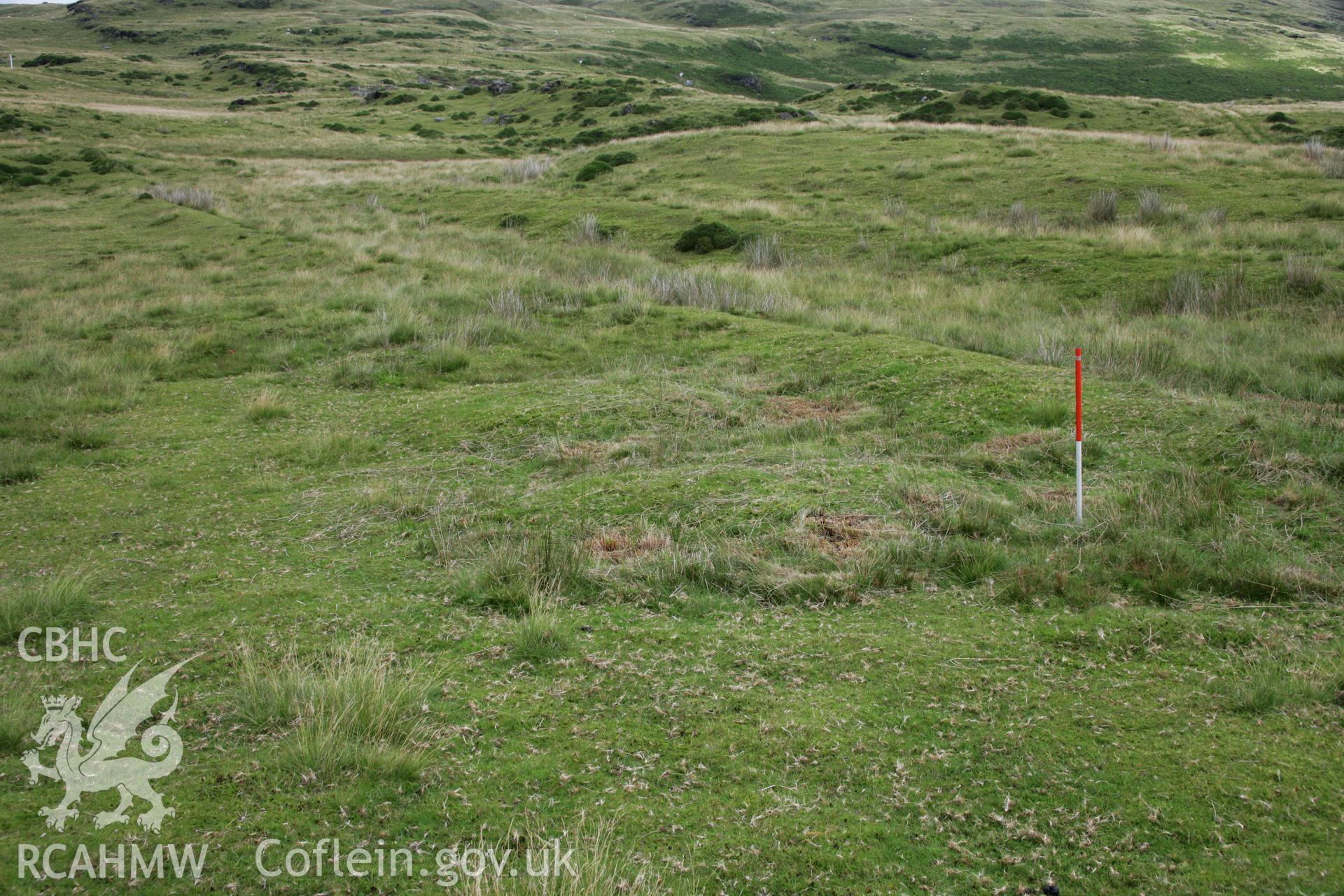 General view of Roman square barrows looking north-east, scale 1m