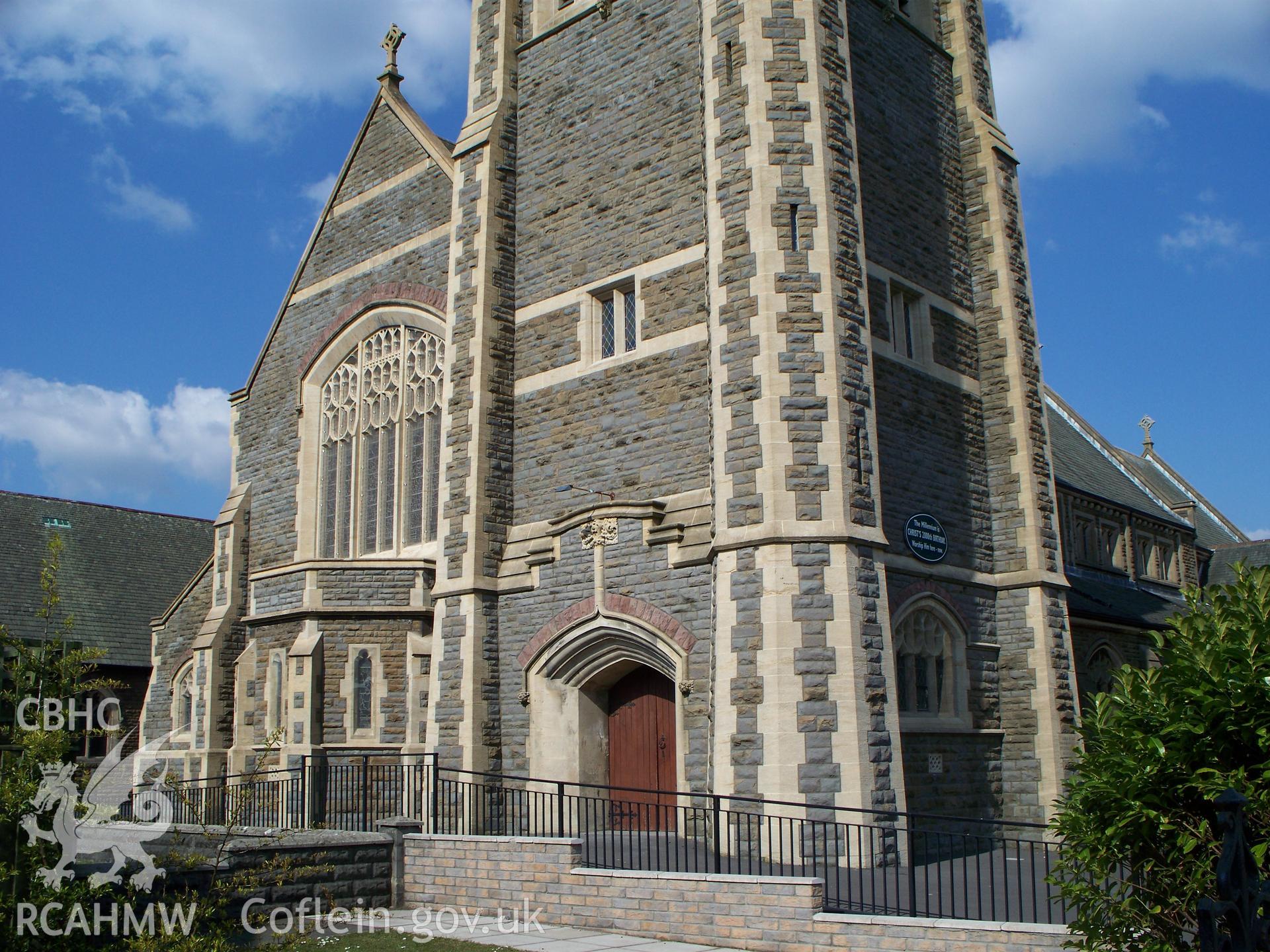 Detail of south-west end of church & entrance.