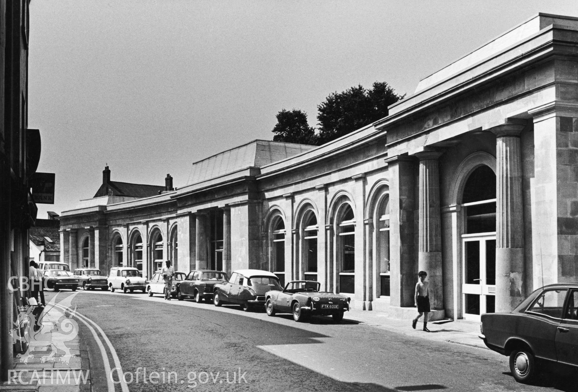 1 b/w print showing the front elevation of Monmouth Museum when new; collated by the former Central Office of Information.