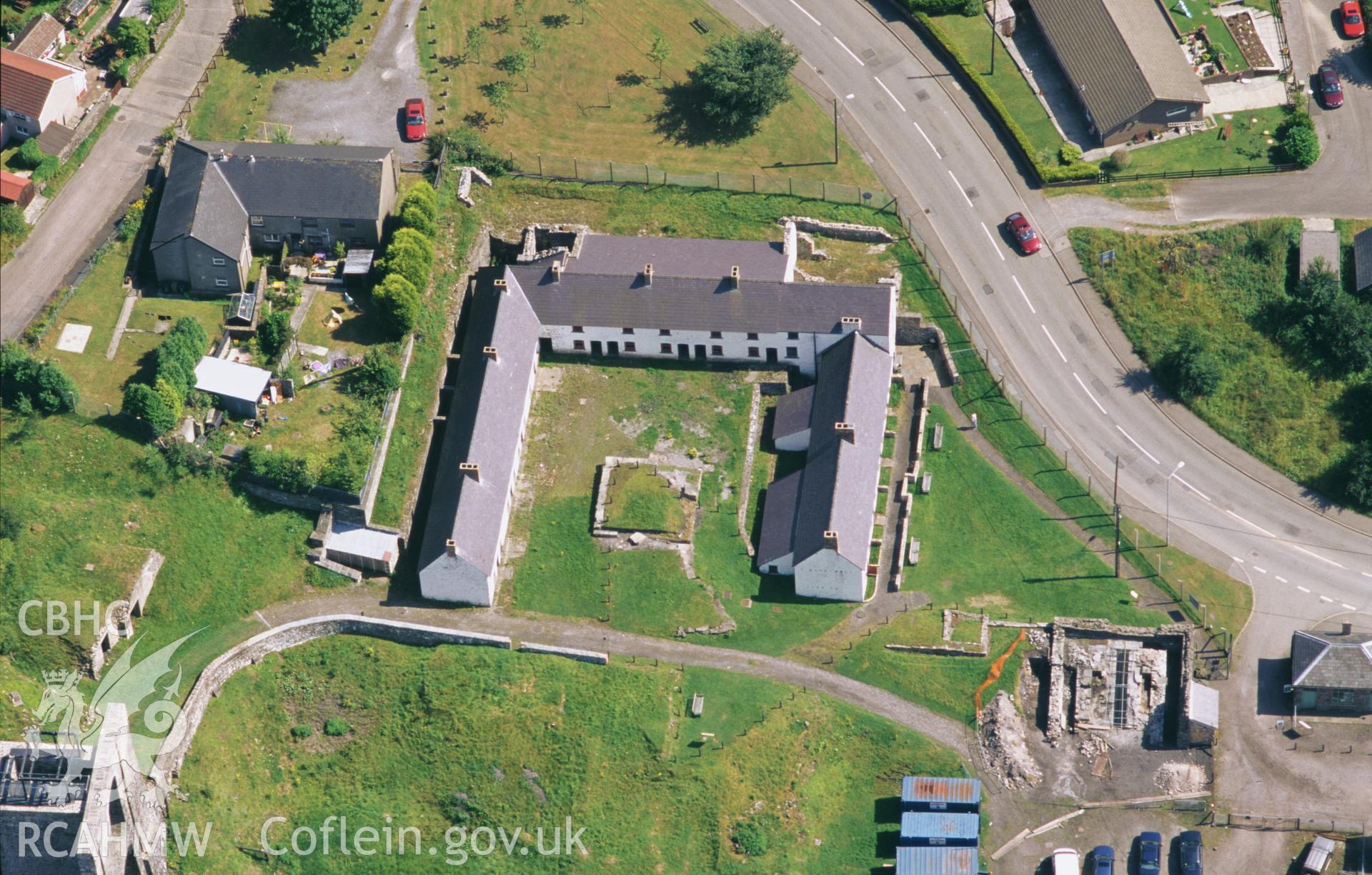 Slide of RCAHMW colour oblique aerial photograph of Stack Square, Blaenavon, taken by Toby Driver, 2003