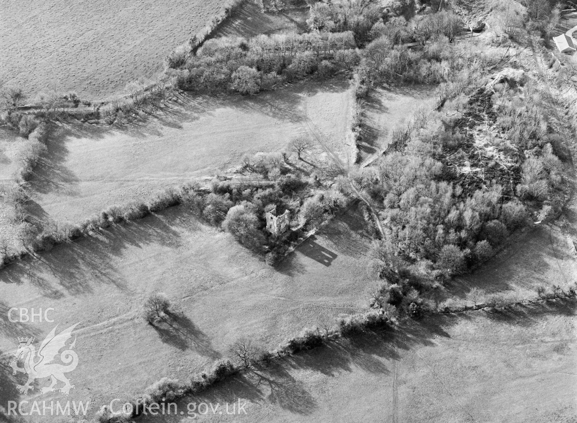 RCAHMW Black and white oblique aerial photograph of Bryngwyn Colliery, Bedwas, taken by C.R. Musson, 26/03/94