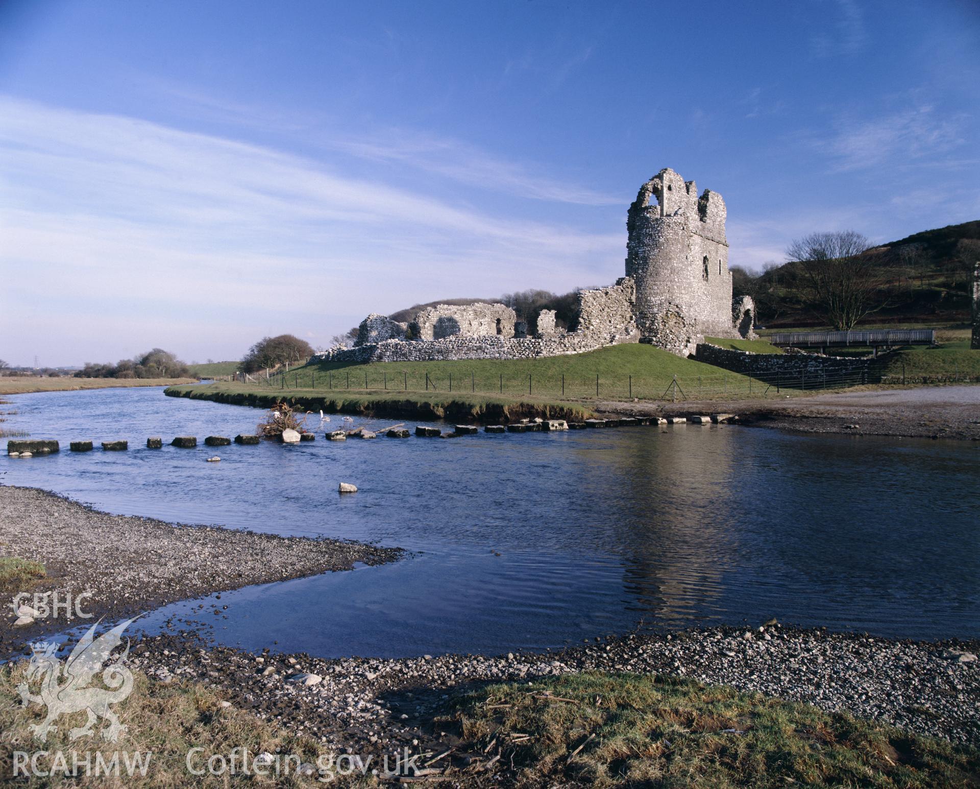 RCAHMW colour transparency showing Ogmore Castle.