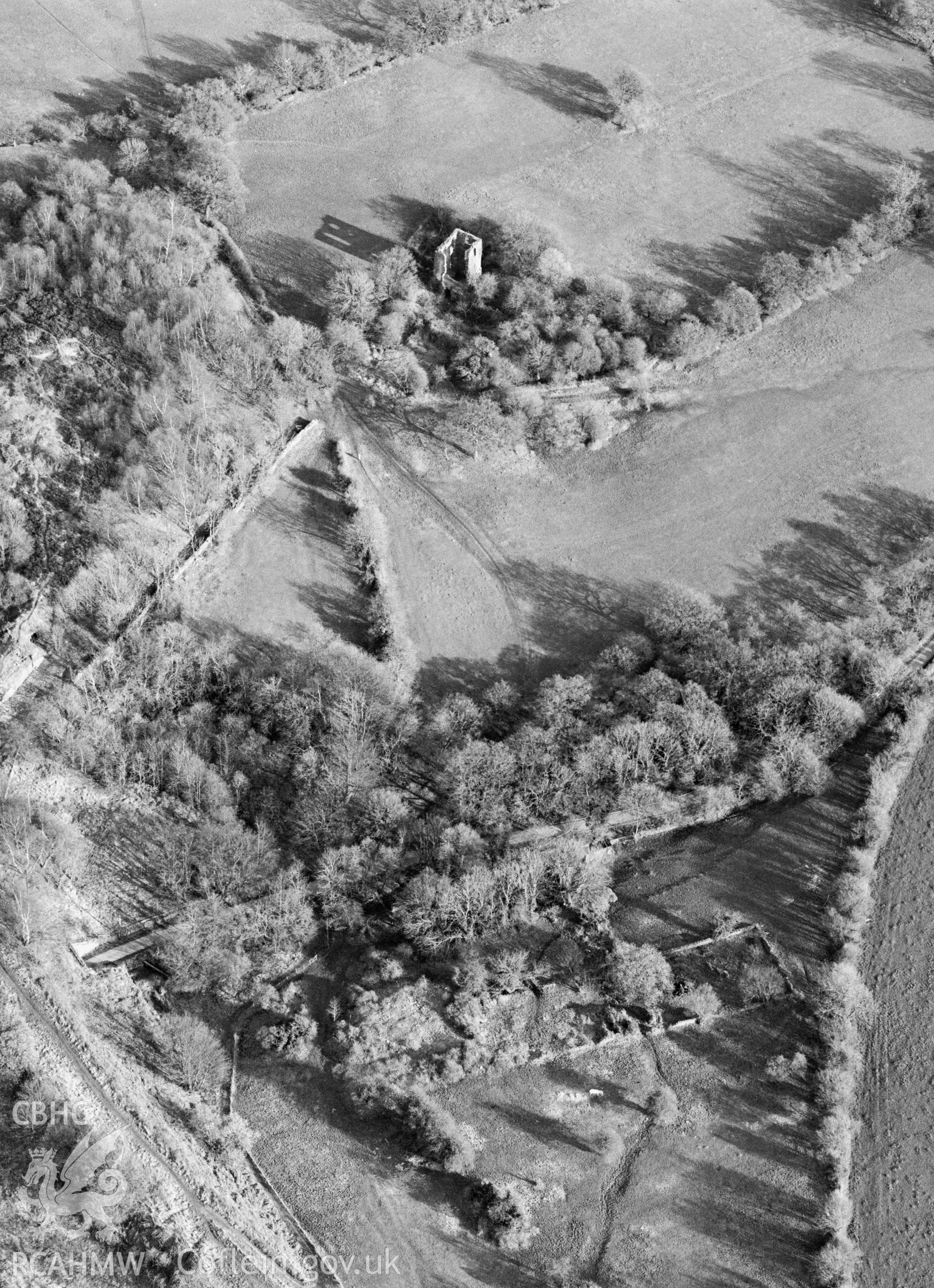 RCAHMW Black and white oblique aerial photograph of Bryngwyn Colliery, Bedwas, taken by C.R. Musson, 26/03/94