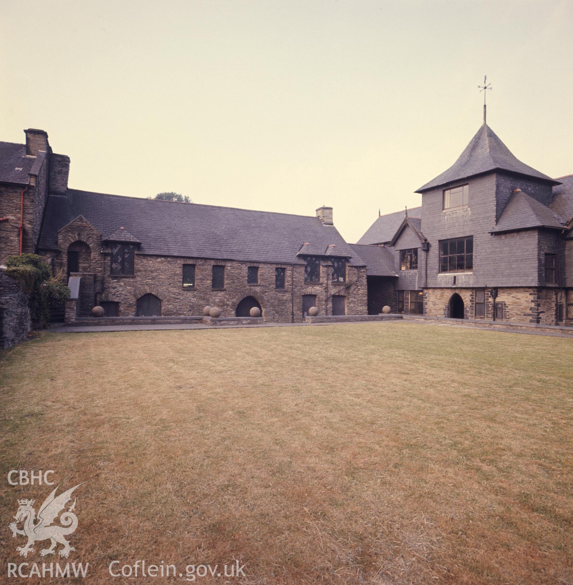 1 colour transparency showing view of the Owain Glyndwr Institute, Machynlleth; collated by the former Central Office of Information.