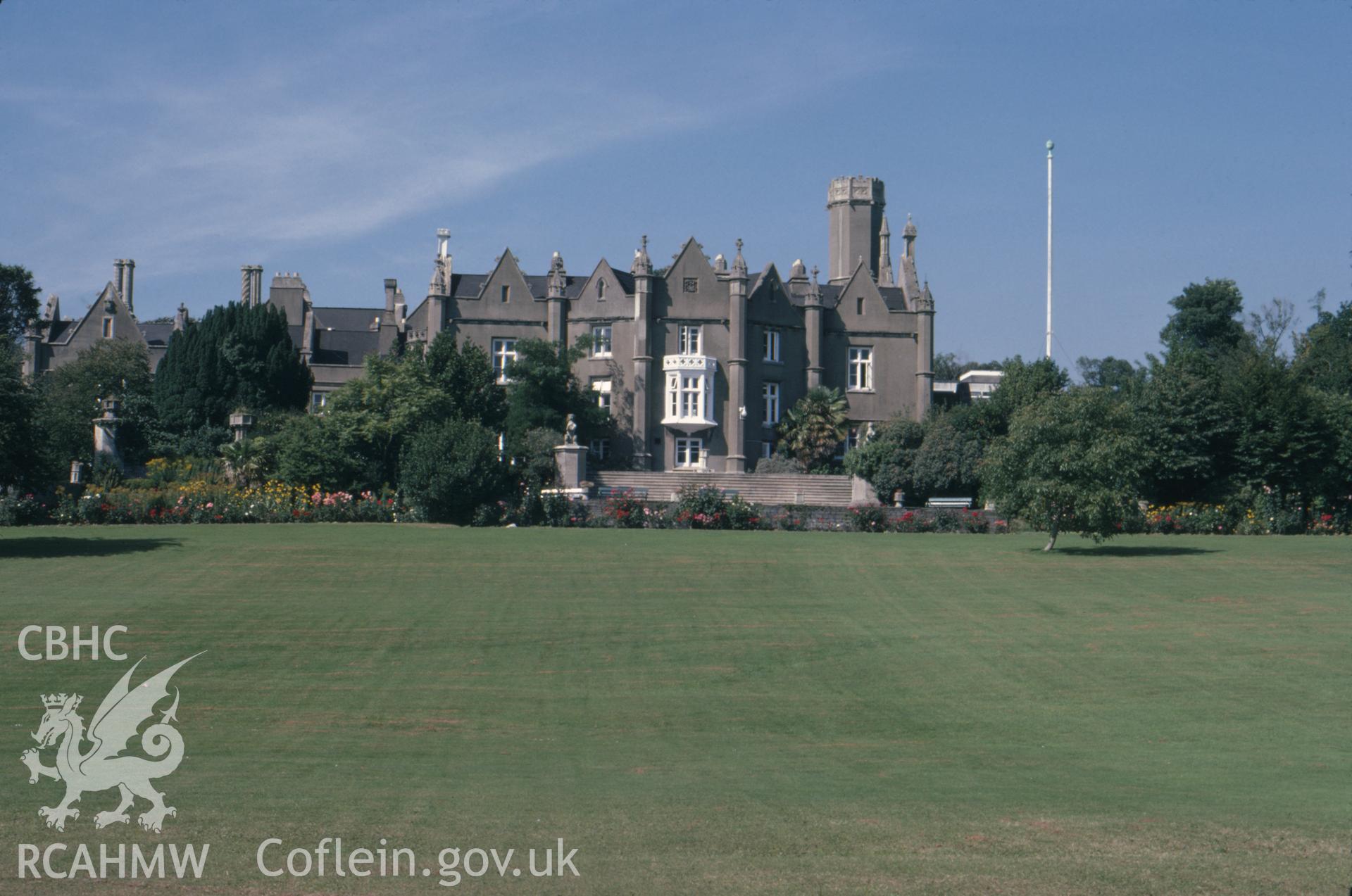 Colour photographic transparency showing Singleton Abbey, Swansea University; collated by the former Central Office of Information.