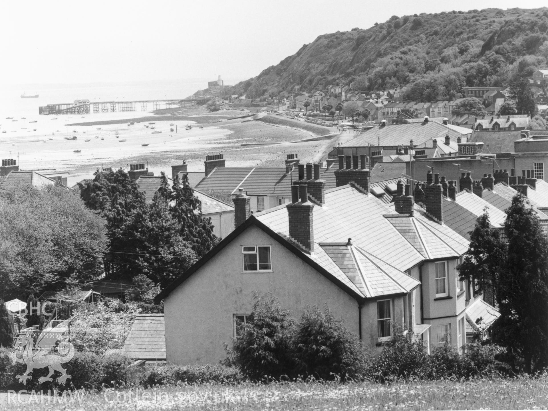 1 b/w print showing general view of Oystermouth; collated by the former Central Office of Information.