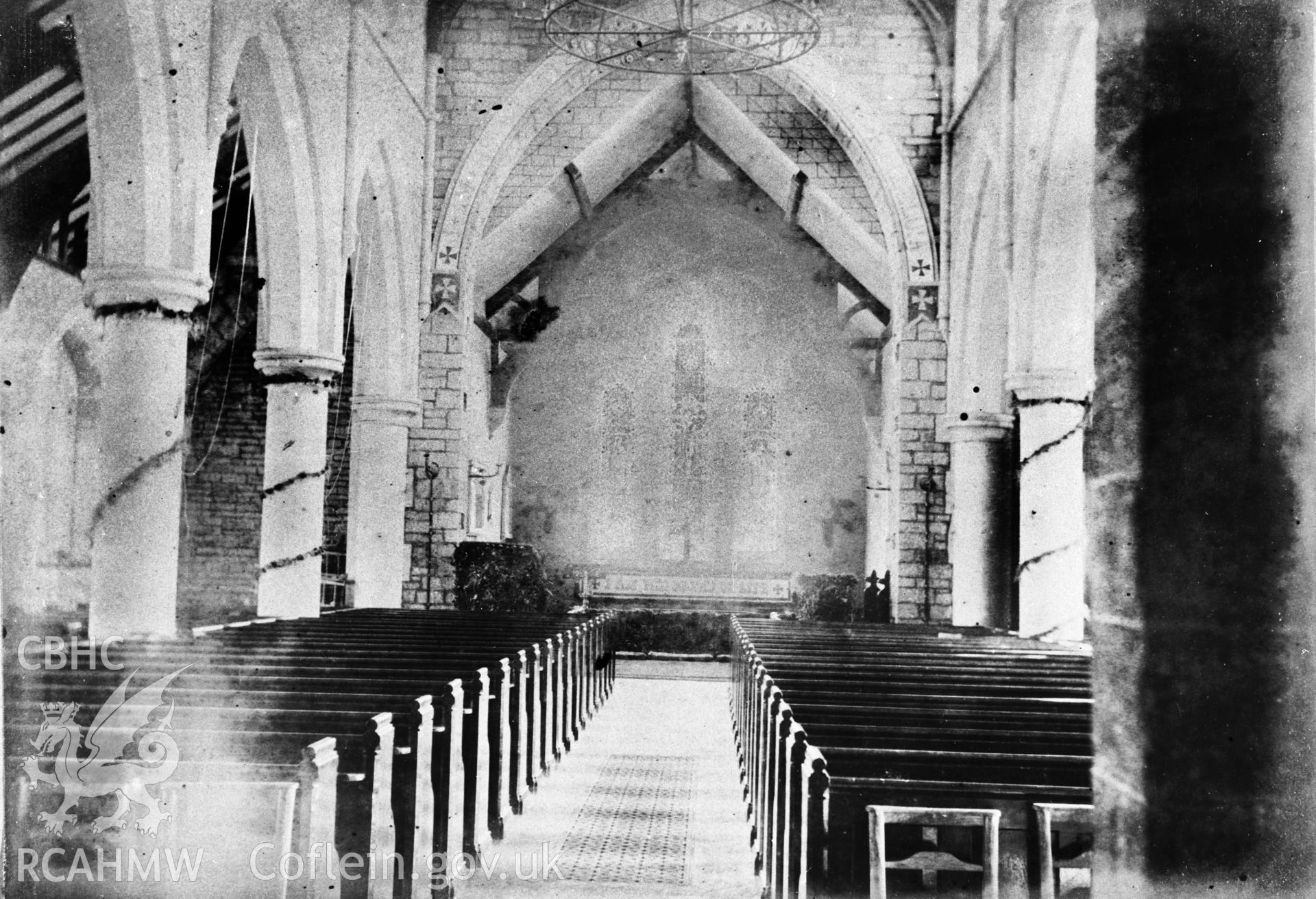 St Andrew's Church, Presteigne; black and white photograph copied from an early image of unknown date and provenance.