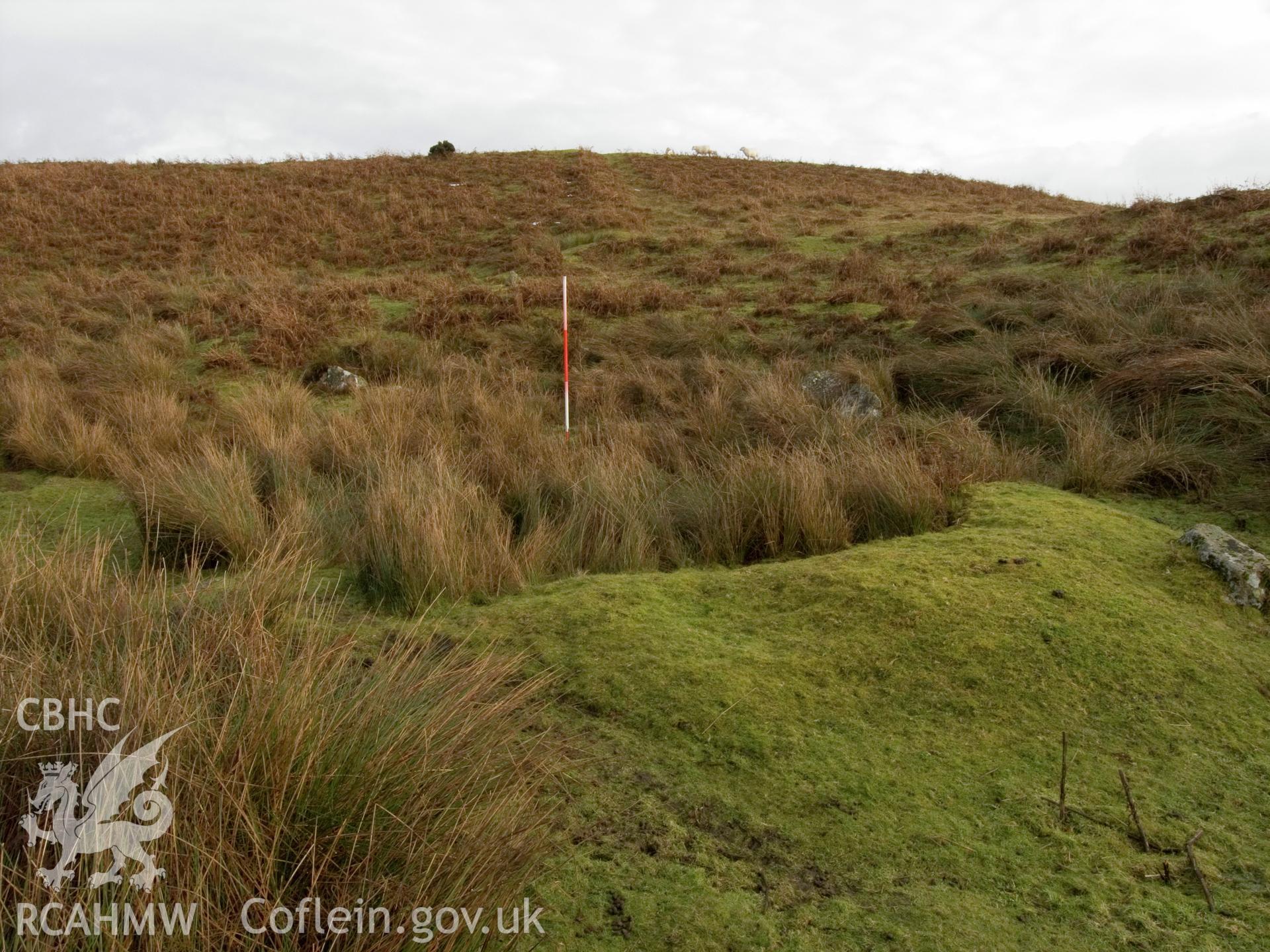 view looking SE of long hut.