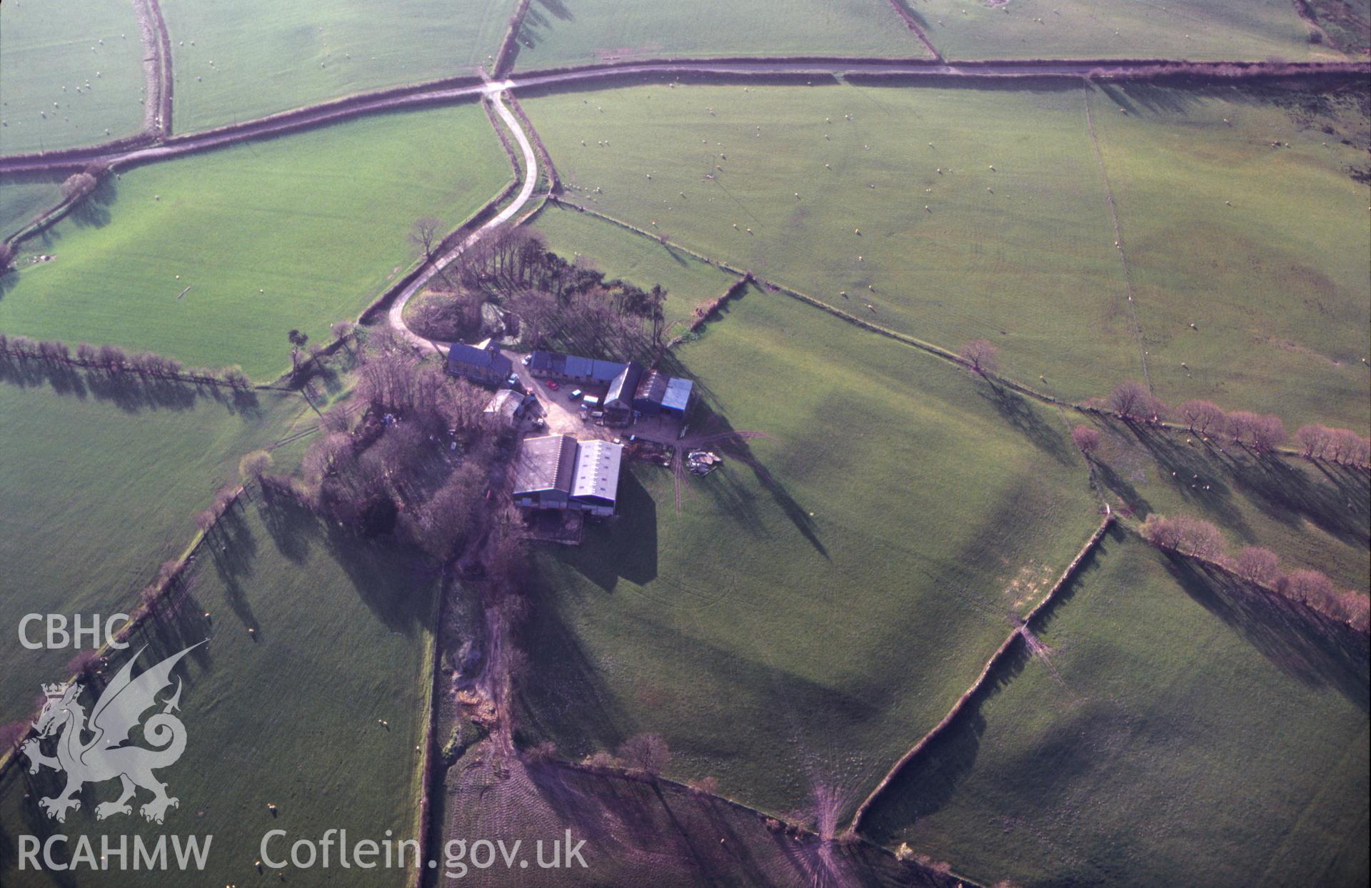 Slide of RCAHMW colour oblique aerial photograph of Caerau Roman Site, taken by C.R. Musson, 12/4/1995.