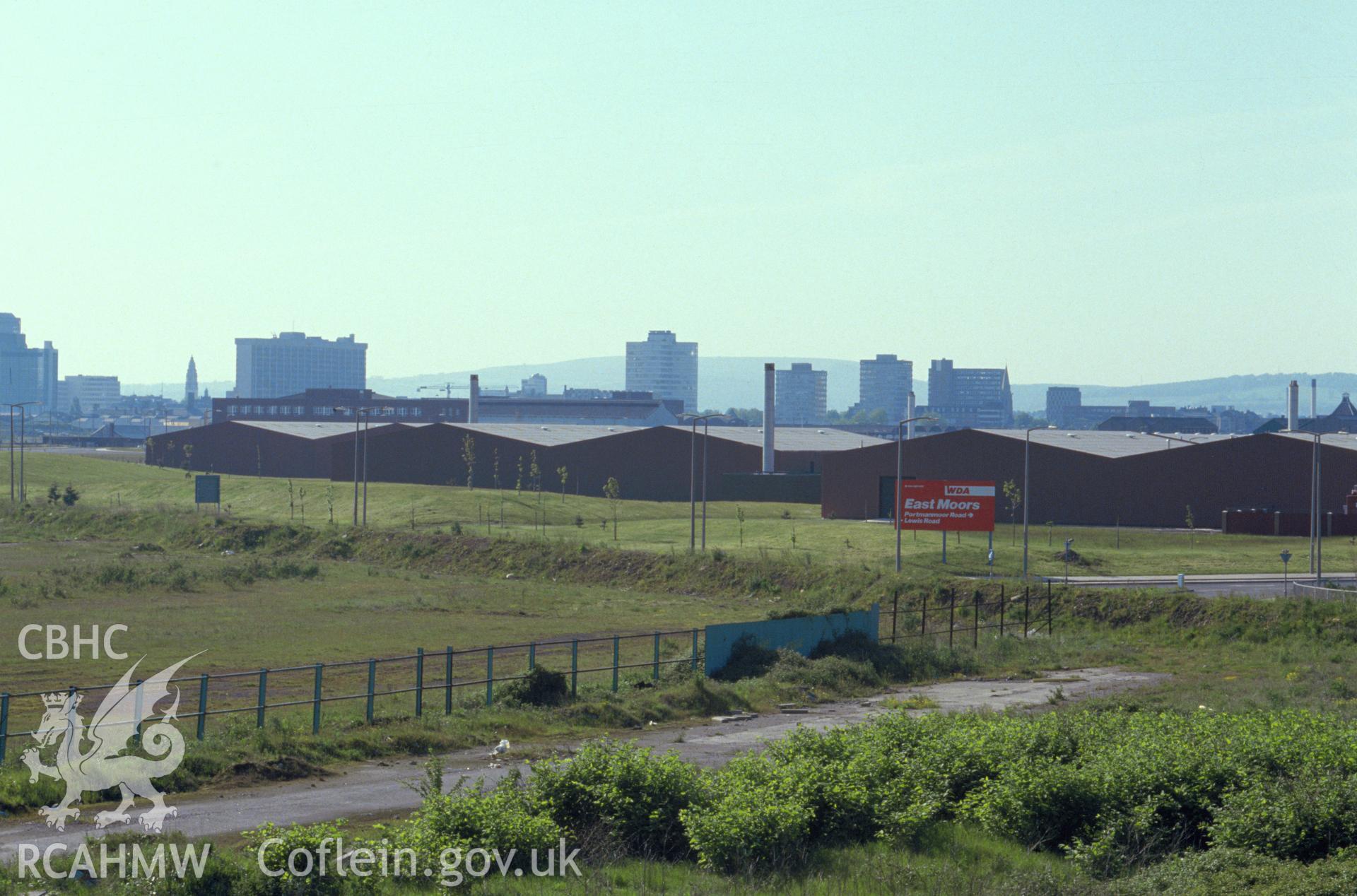 Colour transparency showing  the site of East Moors Steelworks after demolition, Cardiff; collated by the former Central Office of Information.