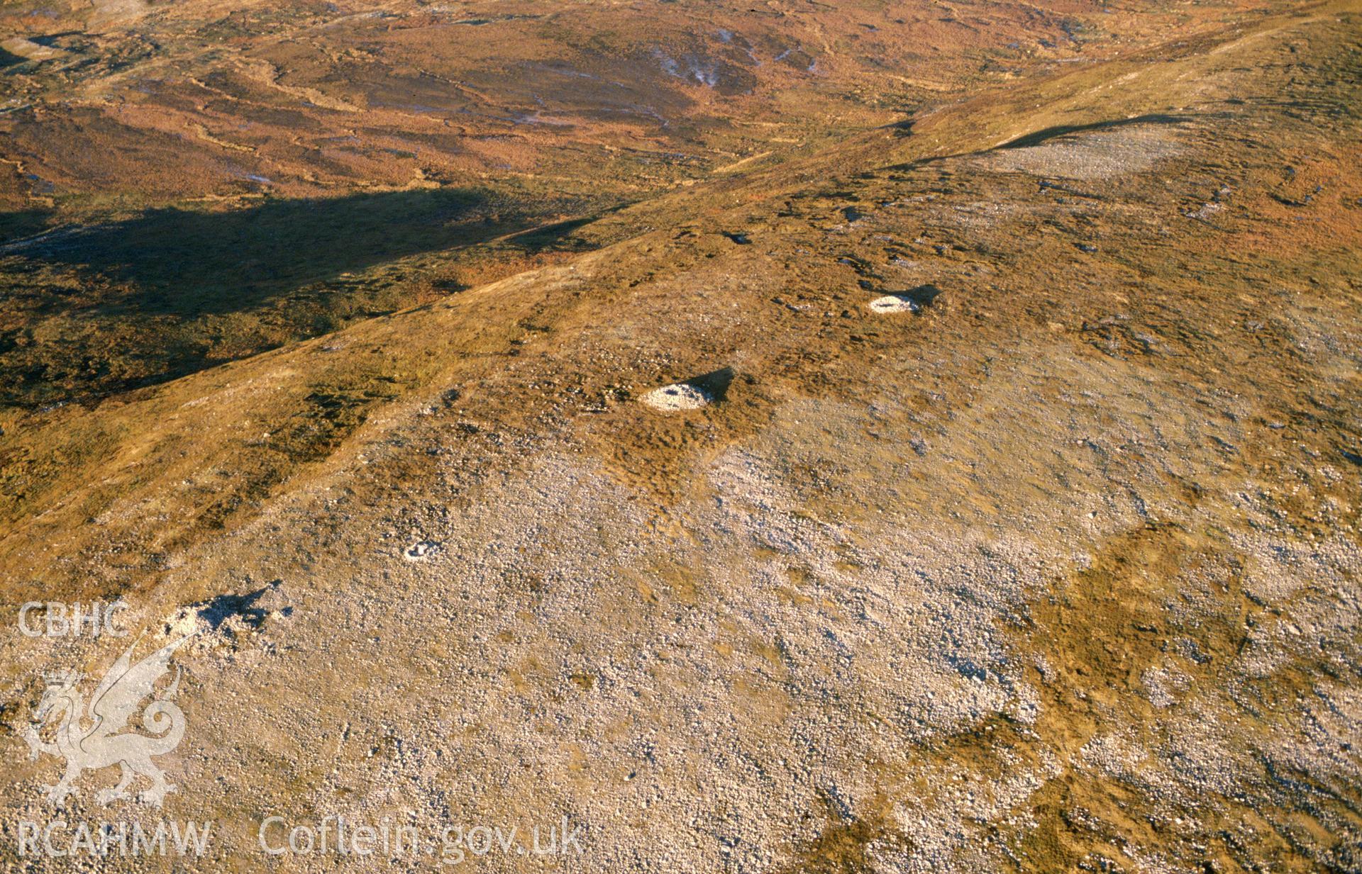 RCAHMW colour slide oblique aerial photograph of Tair Carn Isaf, Llangadog, taken on 13/01/1991 by CR Musson