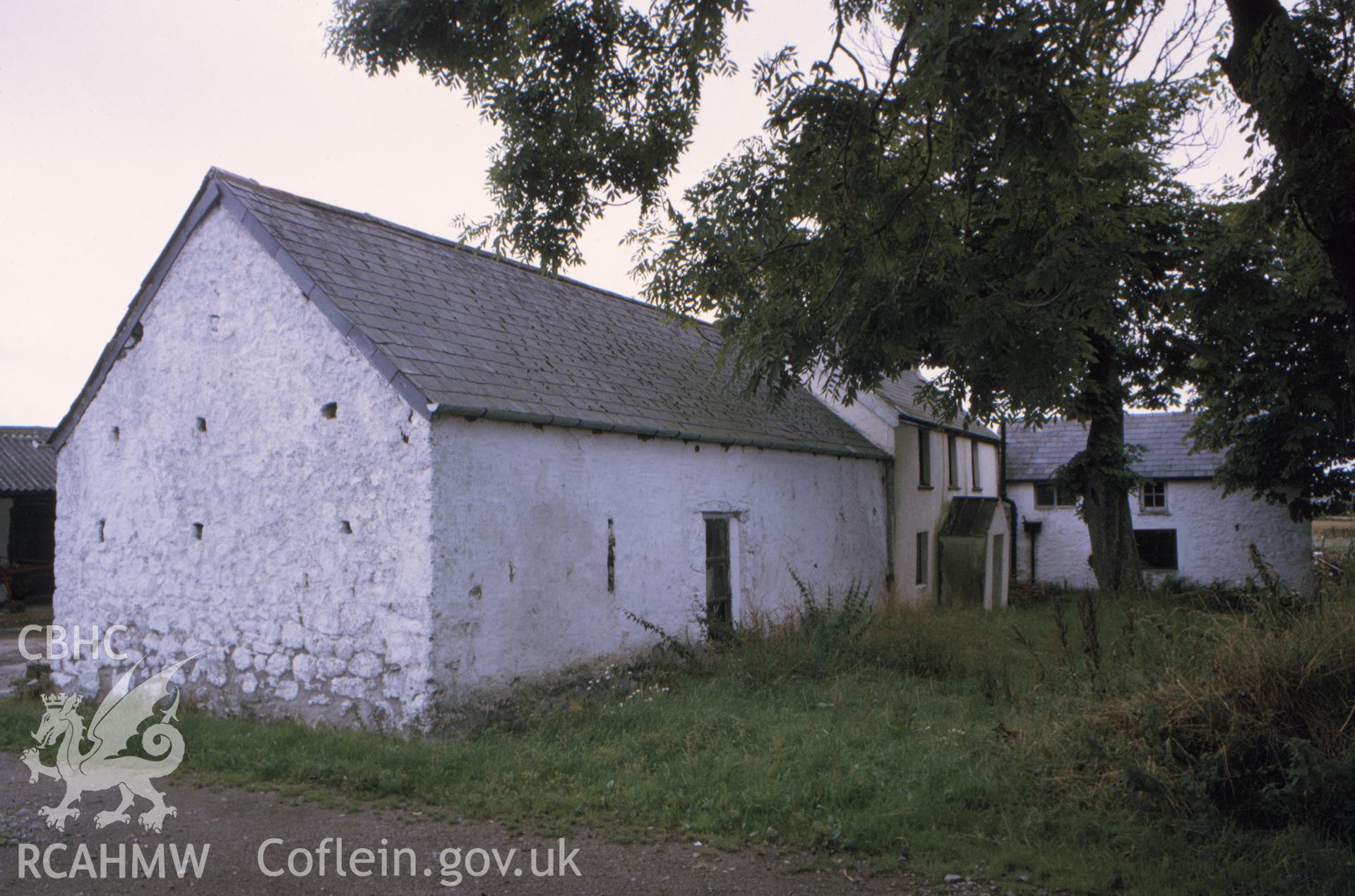 35mm colour slide showing an external view of Pilton Green Farm, Rhossili, Glamorgan, produced by Harry Brooksby, October 1969.