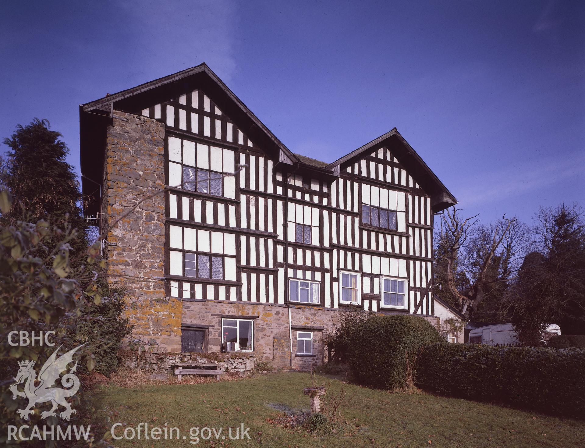 RCAHMW colour transparency showing view of Plas Newydd, Carno